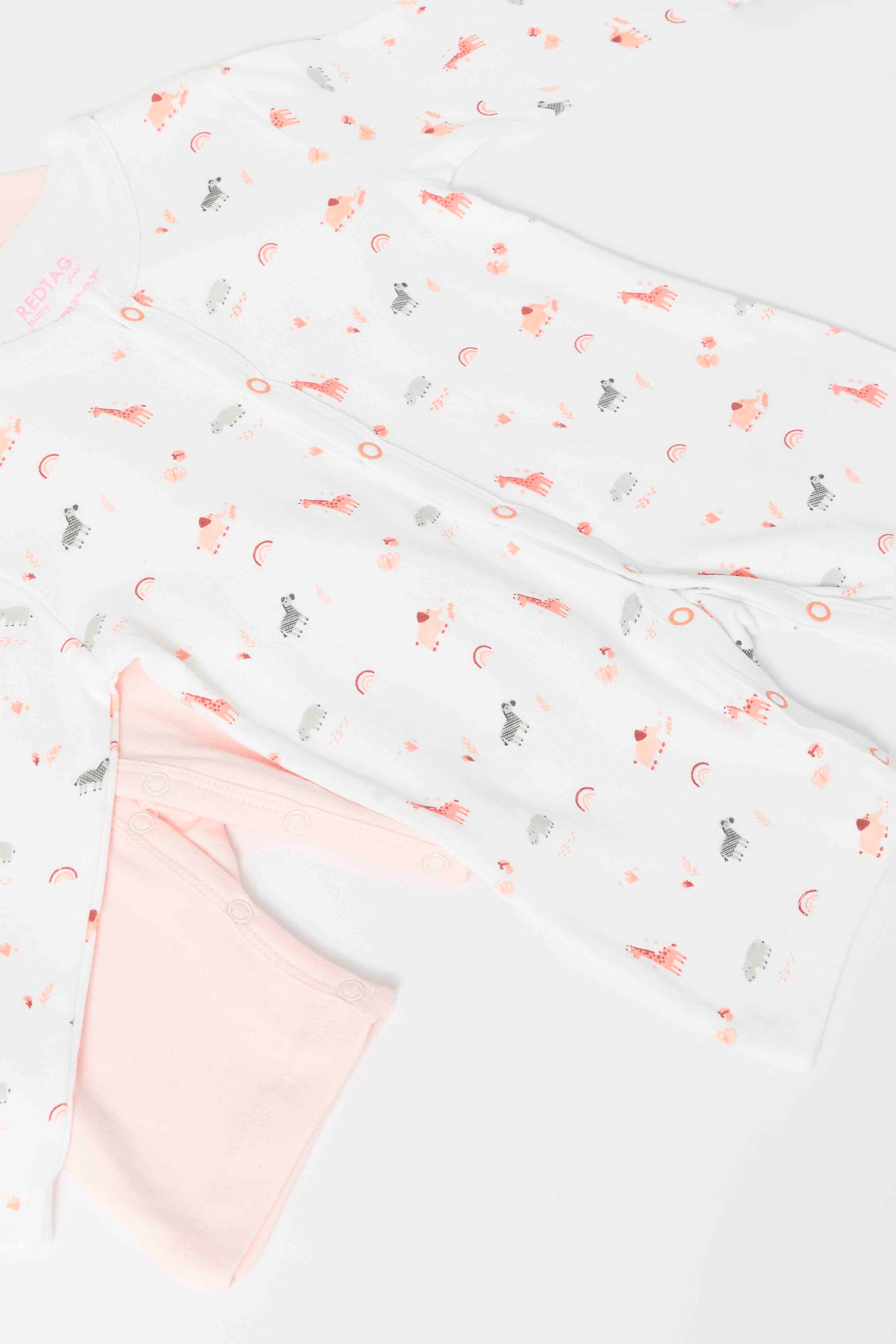 Redtag-Baby-Girl-2Pk-Romper-Full-Category:Rompers,-Colour:Assorted,-Deals:New-In,-Dept:New-Born,-Filter:Baby-(0-to-12-Mths),-NBF-Rompers,-New-In-NBF-APL,-Non-Sale,-S23B,-Section:Boys-(0-to-14Yrs)-Baby-0 to 12 Months