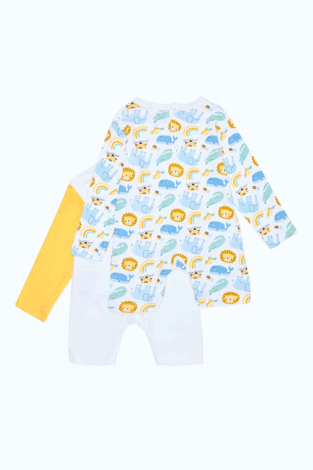 Redtag-Baby-Boy-2Pk-Romper-Half-Category:Rompers,-Colour:Assorted,-Deals:New-In,-Dept:New-Born,-Filter:Baby-(0-to-12-Mths),-NBF-Rompers,-New-In-NBF-APL,-Non-Sale,-S23B,-Section:Boys-(0-to-14Yrs)-Baby-0 to 12 Months