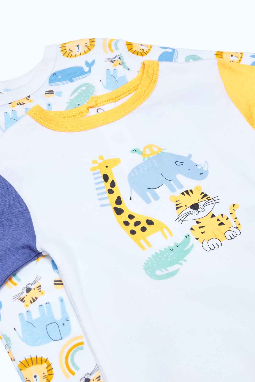 Redtag-Baby-Boy-2Pk-Romper-Half-Category:Rompers,-Colour:Assorted,-Deals:New-In,-Dept:New-Born,-Filter:Baby-(0-to-12-Mths),-NBF-Rompers,-New-In-NBF-APL,-Non-Sale,-S23B,-Section:Boys-(0-to-14Yrs)-Baby-0 to 12 Months