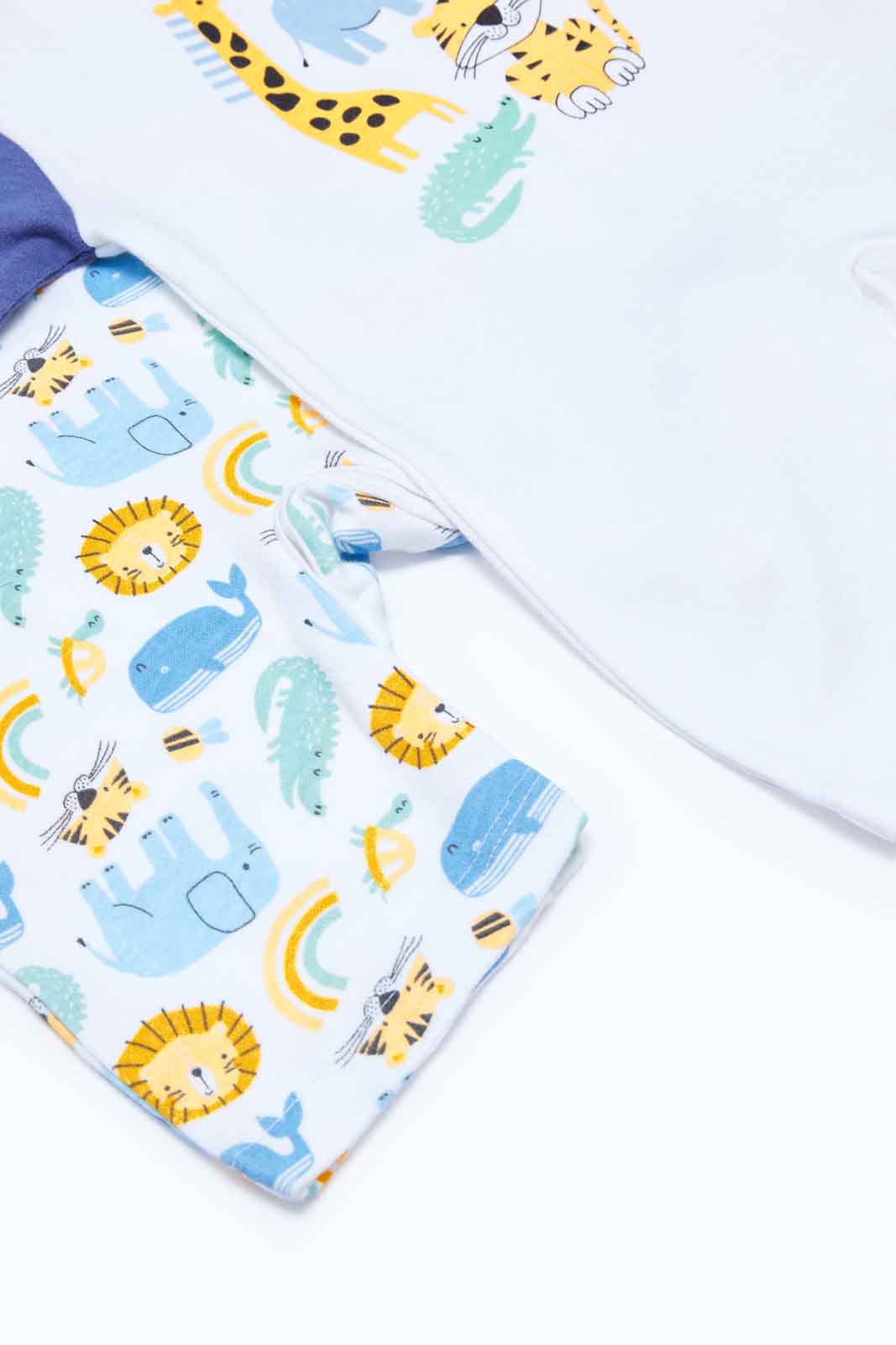 Redtag-Baby-Boy-2Pk-Romper-Half-Category:Rompers,-Colour:Assorted,-Deals:New-In,-Dept:New-Born,-Filter:Baby-(0-to-12-Mths),-NBF-Rompers,-New-In-NBF-APL,-Non-Sale,-S23B,-Section:Boys-(0-to-14Yrs)-Baby-0 to 12 Months