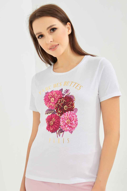 Redtag-Women-White-Photographic-Print-T-Shirt-Category:T-Shirts,-Colour:White,-Deals:New-In,-Dept:Ladieswear,-Filter:Women's-Clothing,-New-In-Women-APL,-Non-Sale,-S23A,-Section:Women,-TBL,-Women-T-Shirts-Women's-
