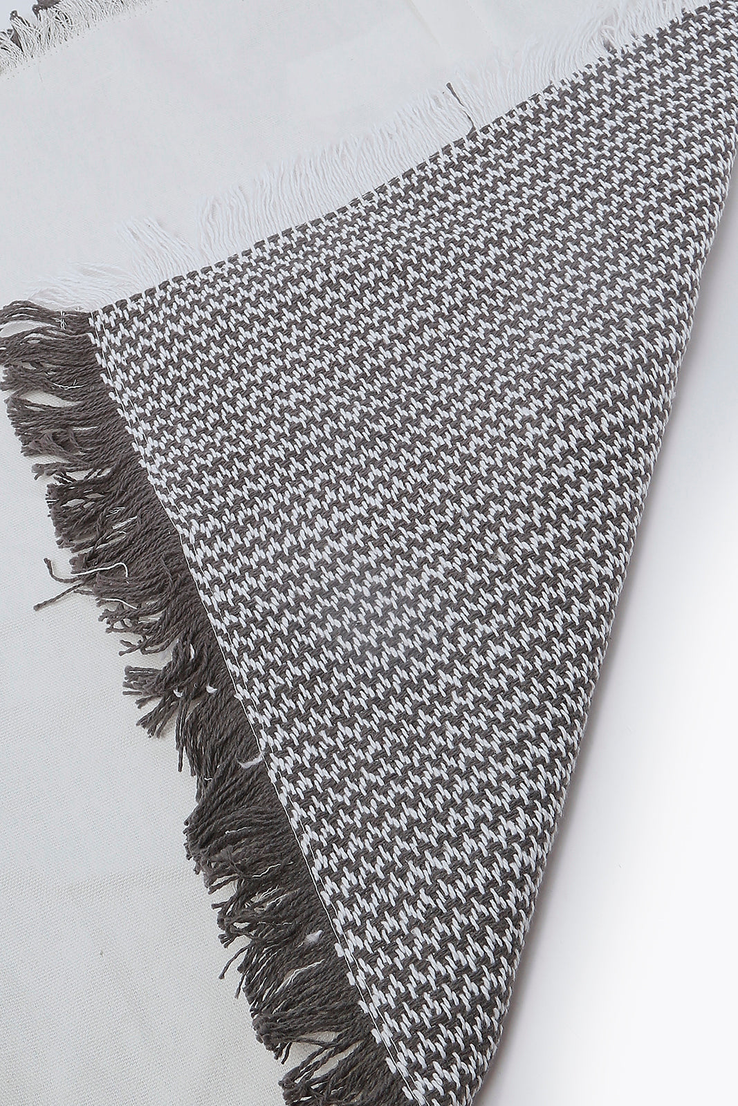 Redtag-Grey-Woven-Cushion-With-Fringe-Category:Cushions,-Colour:Grey,-Deals:2-FOR-89,-Deals:New-In,-Dept:Home,-Filter:Home-Bedroom,-HMW-BED-Cushions,-New-In-HMW-BED,-Non-Sale,-S23A,-Section:Homewares-Home-Bedroom-