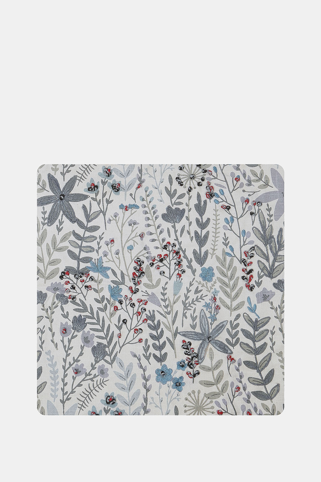 Redtag-Beige-Botanical-Embroidered-Print-Cushion-Category:Cushions,-Colour:Beige,-Deals:New-In,-Dept:Home,-Filter:Home-Bedroom,-HMW-BED-Cushions,-New-In-HMW-BED,-Non-Sale,-S23A,-Section:Homewares-Home-Bedroom-