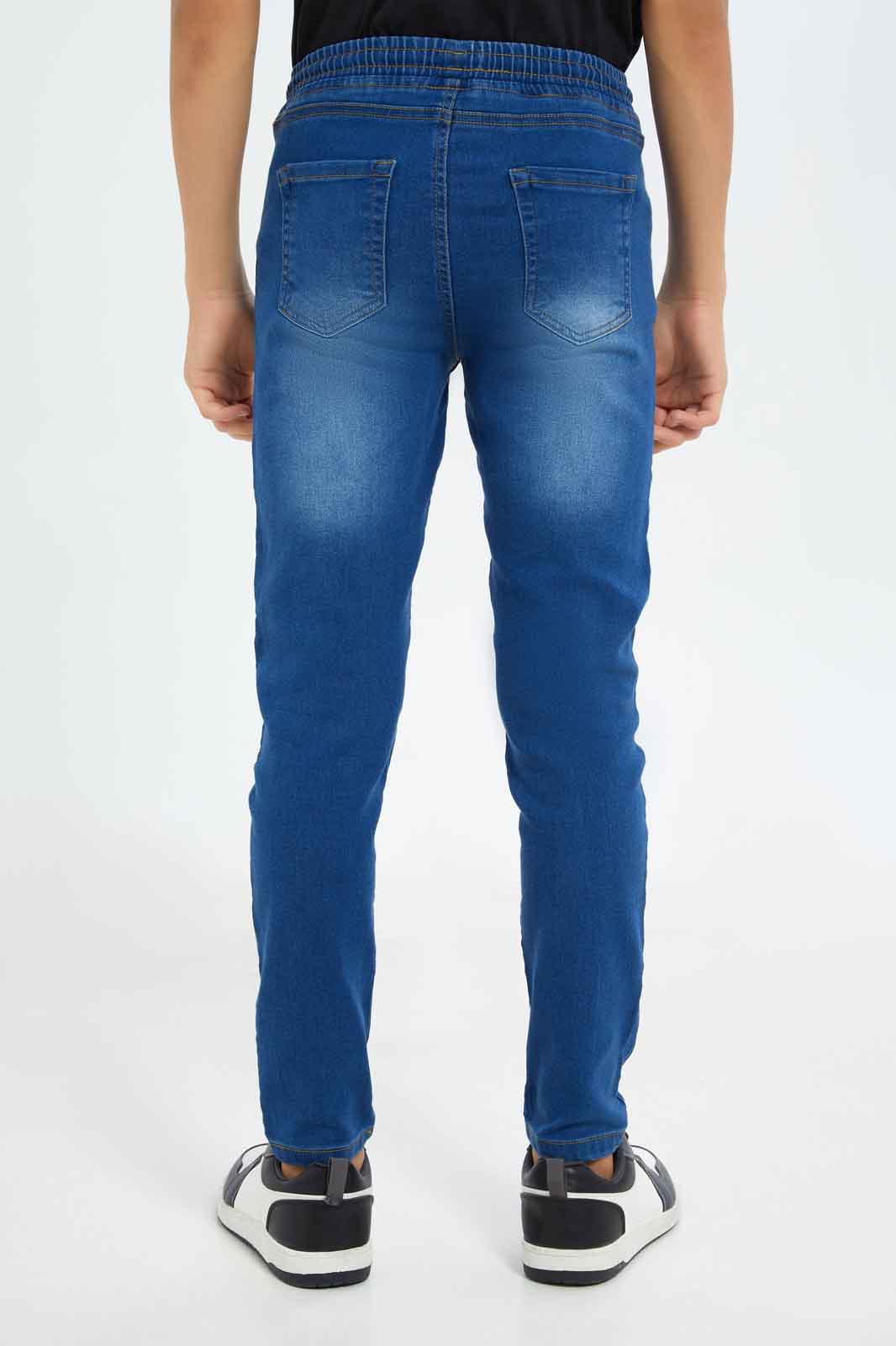 Redtag-Boys-Blue-Pull-On-Jeans-BSR-Jeans,-Category:Jeans,-Colour:Blue,-Deals:New-In,-Dept:Boys,-Filter:Senior-Boys-(8-to-14-Yrs),-FIT-WALL-(FTW),-New-In-BSR-APL,-Non-Sale,-S23A,-Section:Boys-(0-to-14Yrs)-Senior-Boys-9 to 14 Years