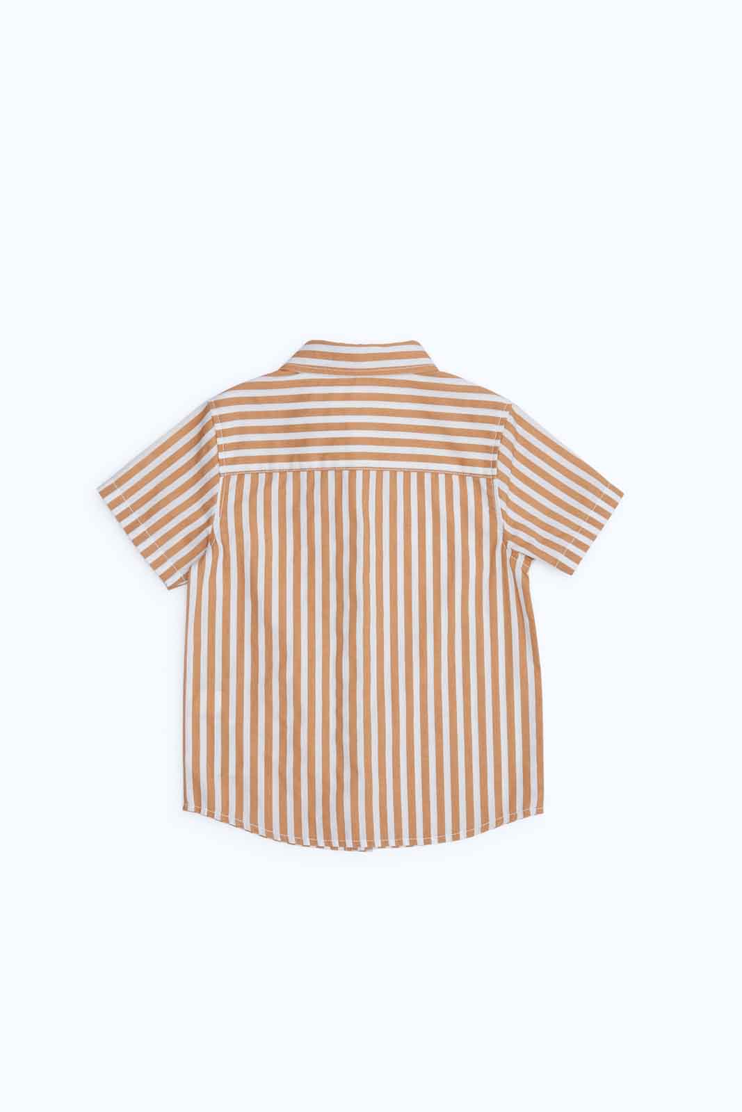 Redtag-Boys-Mustard-Striped-Cotton-Poplin-Ls-Shirts-Category:Shirts,-Colour:Mustard,-Deals:2-FOR-69,-Deals:New-In,-Dept:Boys,-Filter:Infant-Boys-(3-to-24-Mths),-INB-Shirts,-MQN,-New-In-INB-APL,-Non-Sale,-S23B,-Section:Boys-(0-to-14Yrs)-Infant-Boys-3 to 24 Months