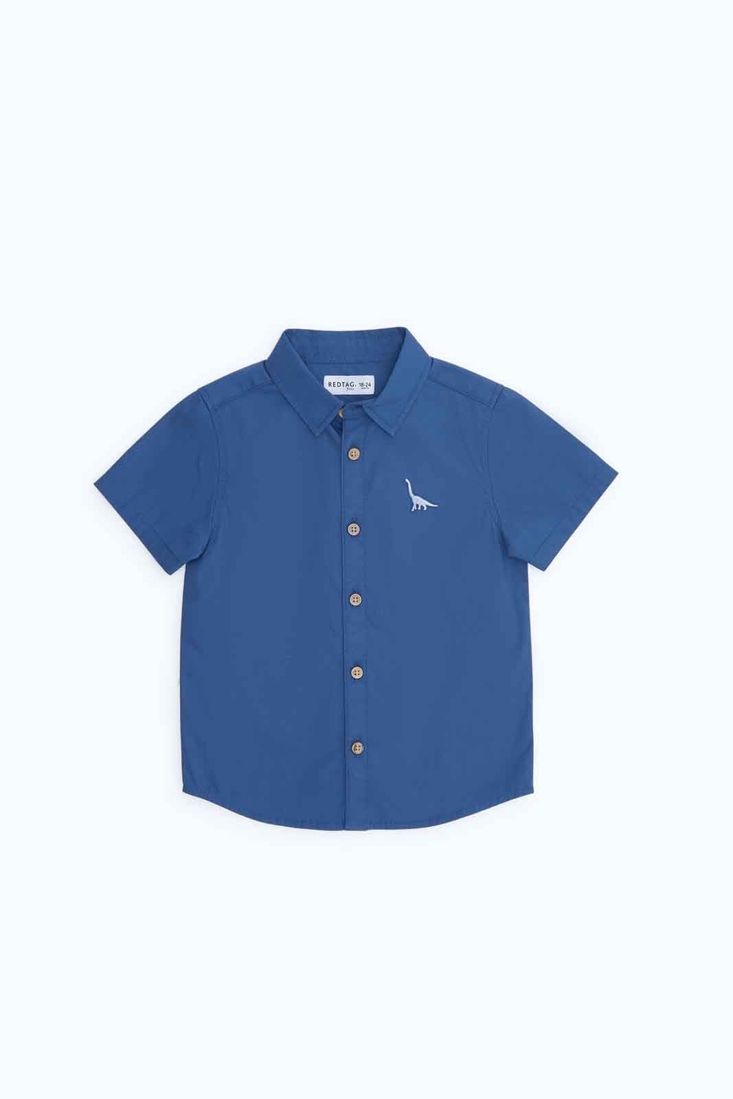 Redtag-Boys-Blue-Plain-Ls-Shirt-Category:Shirts,-Colour:Navy,-Deals:2-FOR-69,-Deals:New-In,-Dept:Boys,-Filter:Infant-Boys-(3-to-24-Mths),-INB-Shirts,-MQN,-New-In-INB-APL,-Non-Sale,-S23B,-Section:Boys-(0-to-14Yrs)-Infant-Boys-3 to 24 Months
