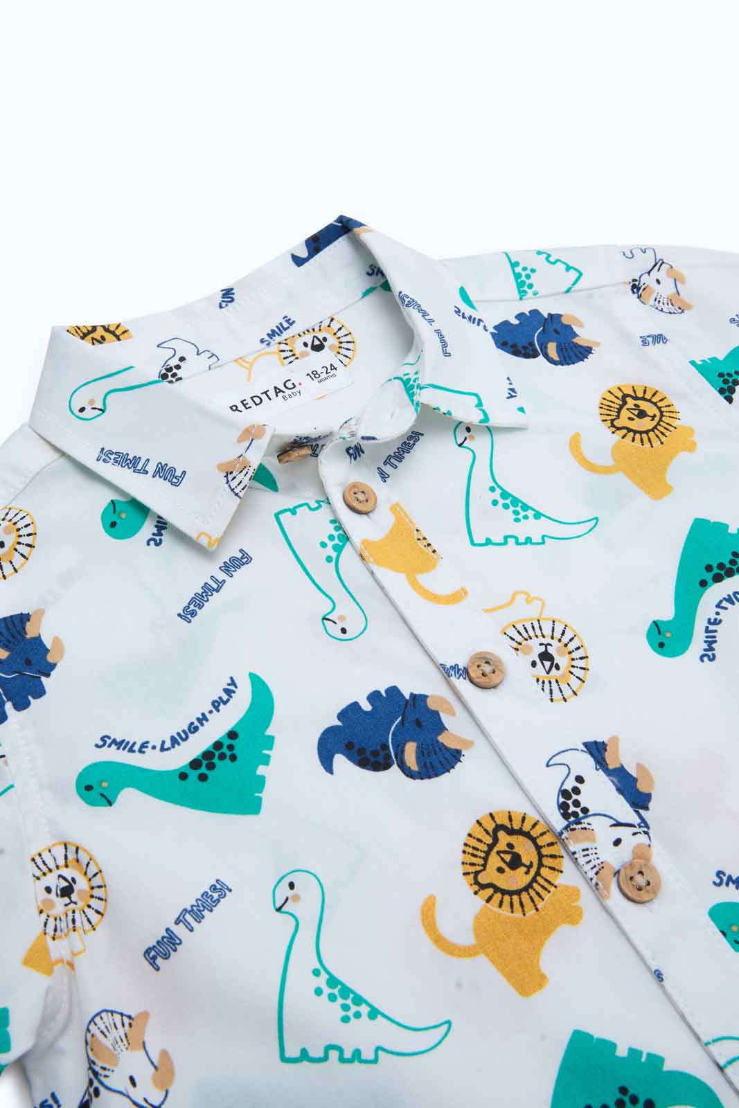 Redtag-Boys-Cream-Aop-Dino-Shirt-Category:Shirts,-Colour:Cream,-Deals:2-FOR-69,-Deals:New-In,-Dept:Boys,-Filter:Infant-Boys-(3-to-24-Mths),-INB-Shirts,-MQN,-New-In-INB-APL,-Non-Sale,-S23B,-Section:Boys-(0-to-14Yrs)-Infant-Boys-3 to 24 Months