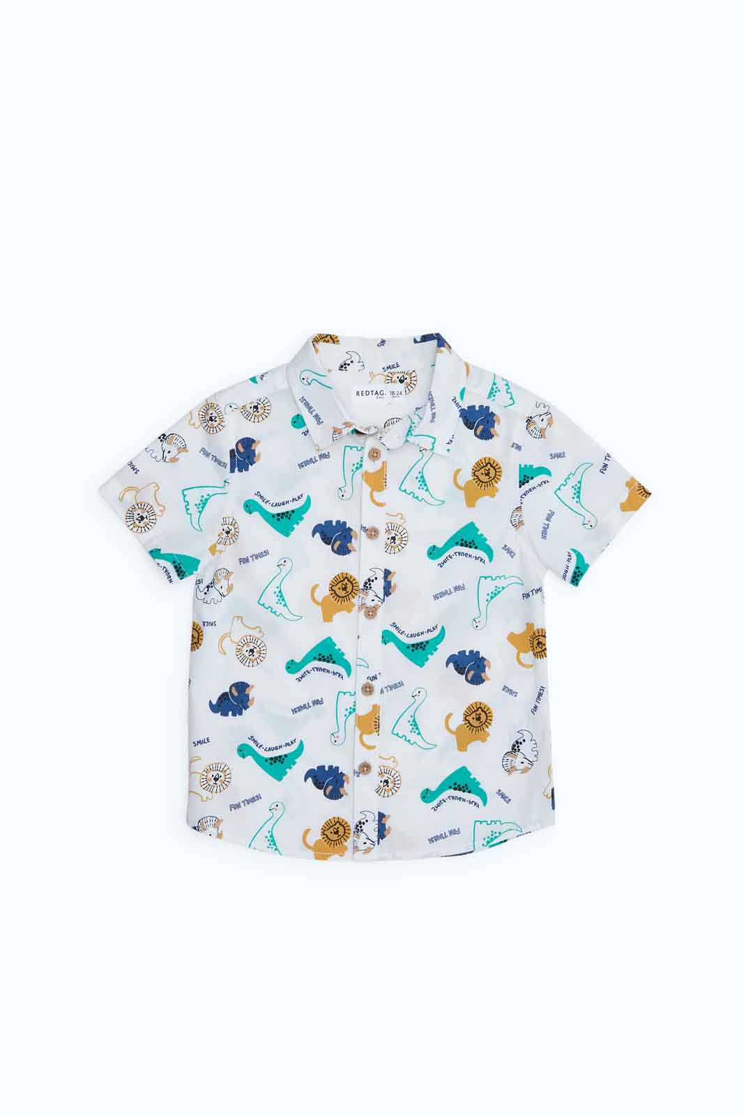 Redtag-Boys-Cream-Aop-Dino-Shirt-Category:Shirts,-Colour:Cream,-Deals:2-FOR-69,-Deals:New-In,-Dept:Boys,-Filter:Infant-Boys-(3-to-24-Mths),-INB-Shirts,-MQN,-New-In-INB-APL,-Non-Sale,-S23B,-Section:Boys-(0-to-14Yrs)-Infant-Boys-3 to 24 Months