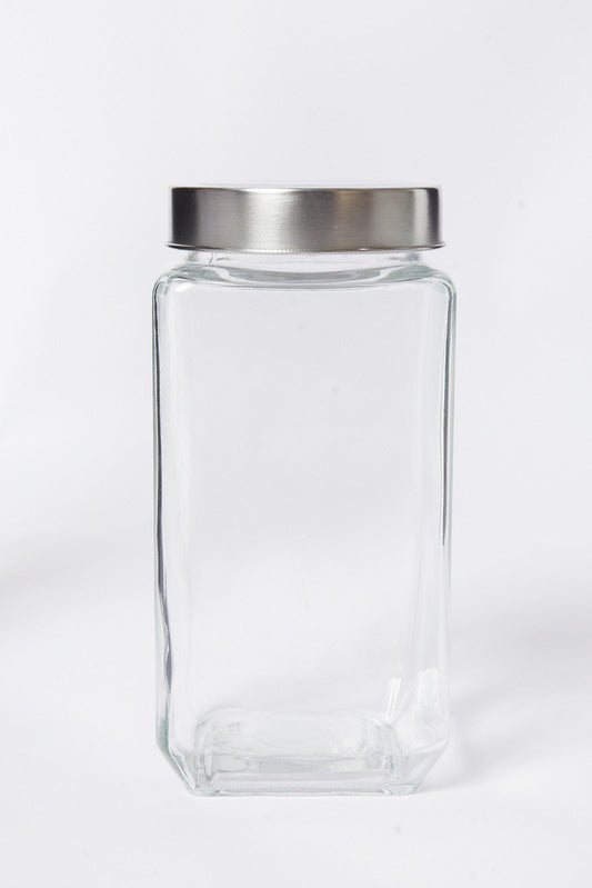 Redtag-Clear-Glass-Storage-Jar-(Large)-Category:Canisters-And-Jars,-Colour:White,-Deals:New-In,-Dept:Home,-Filter:Home-Dining,-HMW-DIN-Storage,-New-In-HMW-DIN,-Non-Sale,-S23A,-Section:Homewares-Home-Dining-