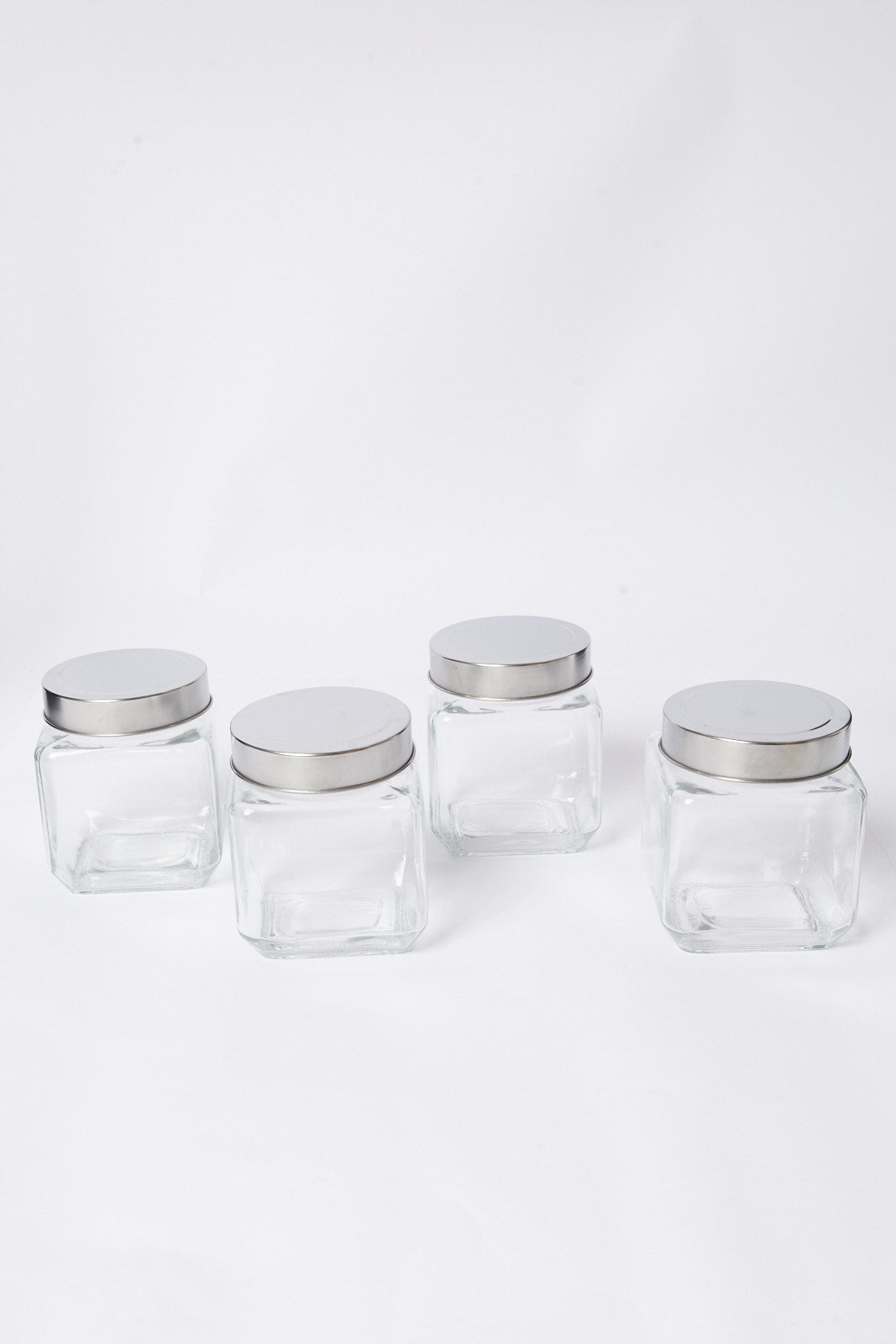 Redtag-Clear-Glass-Storage-Jar-Set-(7Peice)-Category:Canisters-And-Jars,-Colour:White,-Deals:New-In,-Dept:Home,-Filter:Home-Dining,-HMW-DIN-Storage,-New-In-HMW-DIN,-Non-Sale,-S23A,-Section:Homewares-Home-Dining-