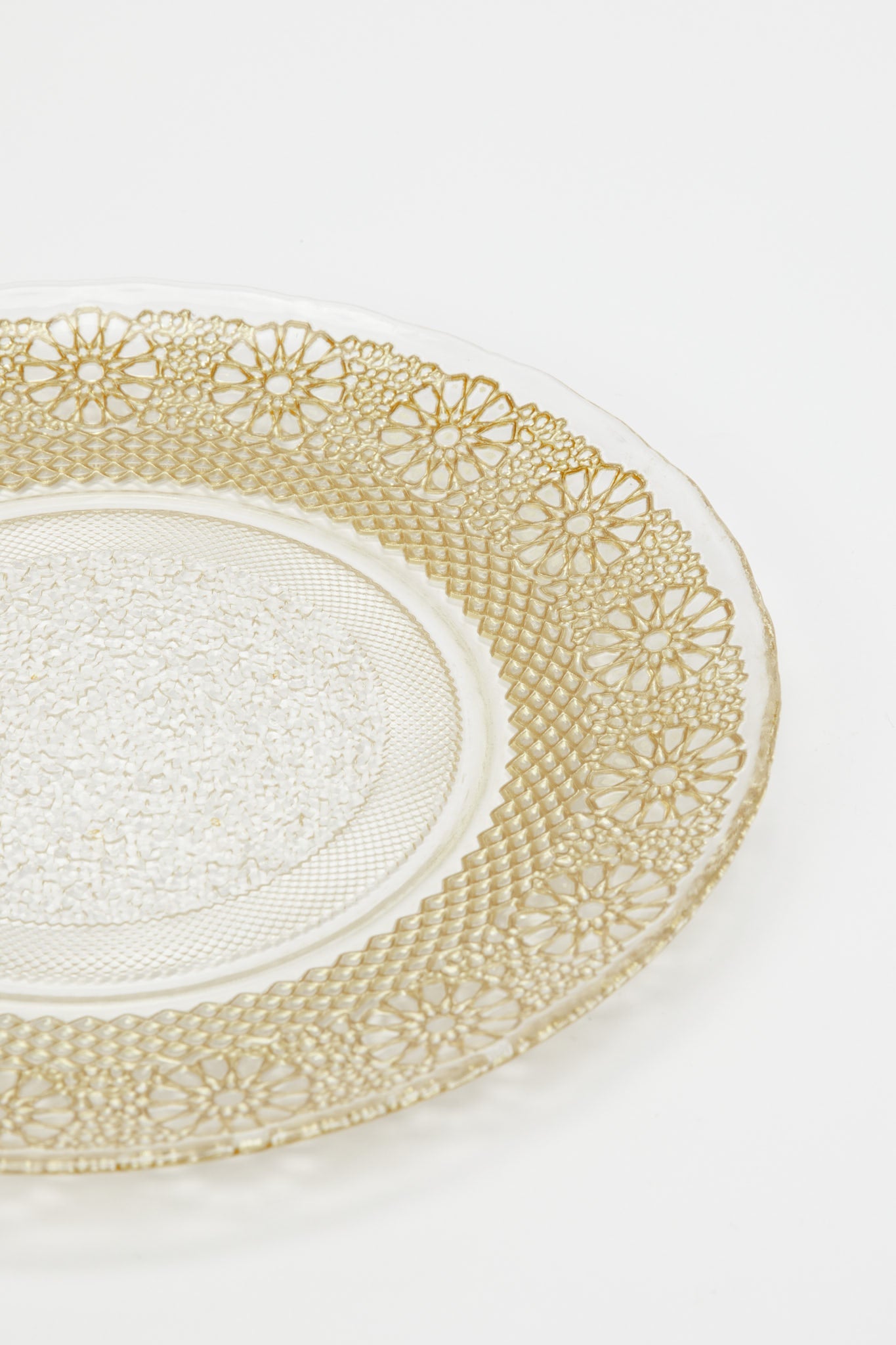 Redtag-Gold-Geomatric-Glass-Dinner-Plate-Category:Plates,-Colour:Gold,-Deals:New-In,-Dept:Home,-Filter:Home-Dining,-H1:HMW,-H2:DIN,-H3:CRC,-H4:CSN,-HMW-DIN-Crockery,-New-In-HMW-DIN,-Non-Sale,-Promo:JULIETTE,-RMD,-S23B,-Season:S23B,-Section:Homewares,-Style:GOLDBAND-Home-Dining-
