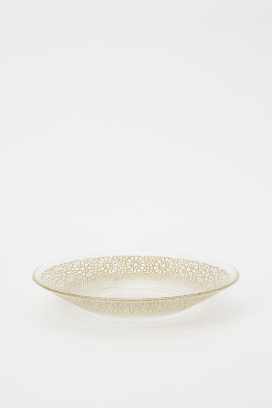 Redtag-Gold-Geomatric-Glass-Soup-Plate-Category:Plates,-Colour:Gold,-Deals:New-In,-Dept:Home,-Filter:Home-Dining,-H1:HMW,-H2:DIN,-H3:CRC,-H4:CSN,-HMW-DIN-Crockery,-New-In-HMW-DIN,-Non-Sale,-Promo:JULIETTE,-RMD,-S23B,-Season:S23B,-Section:Homewares,-Style:GOLDBAND-Home-Dining-