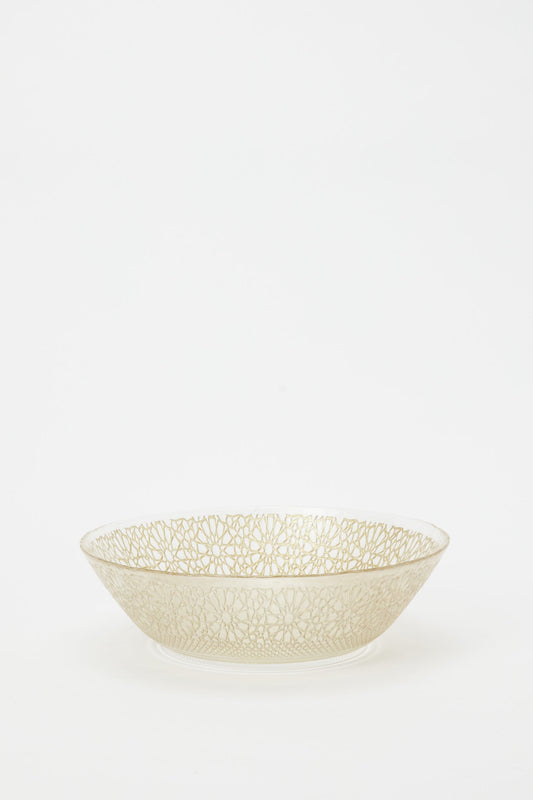 Redtag-Gold-Geomatric-Glass-Salad-Bowl-Category:Bowls,-Colour:Gold,-Deals:New-In,-Dept:Home,-Filter:Home-Dining,-H1:HMW,-H2:DIN,-H3:CRC,-H4:CSN,-HMW-DIN-Crockery,-New-In-HMW-DIN,-Non-Sale,-Promo:JULIETTE,-RMD,-S23B,-Season:S23B,-Section:Homewares,-Style:GOLDBAND-Home-Dining-