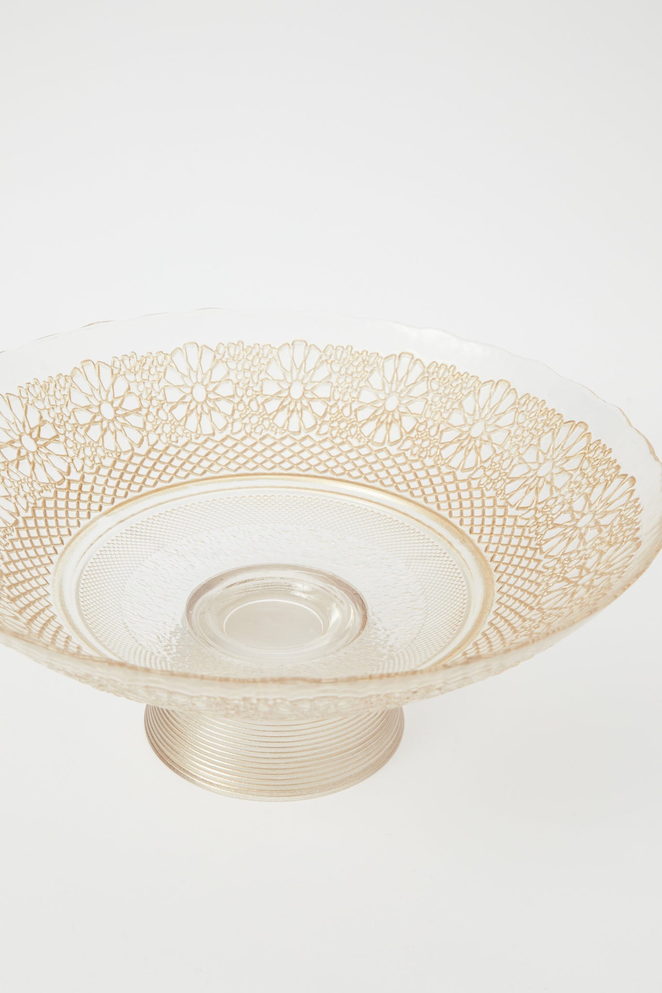 Redtag-Gold-Geomatric-Glass-Pedestal-Bowl-Category:Bowls,-Colour:Gold,-Deals:New-In,-Dept:Home,-Filter:Home-Dining,-H1:HMW,-H2:DIN,-H3:CRC,-H4:CSN,-HMW-DIN-Crockery,-New-In-HMW-DIN,-Non-Sale,-Promo:JULIETTE,-RMD,-S23B,-Season:S23B,-Section:Homewares,-Style:GOLDBAND-Home-Dining-