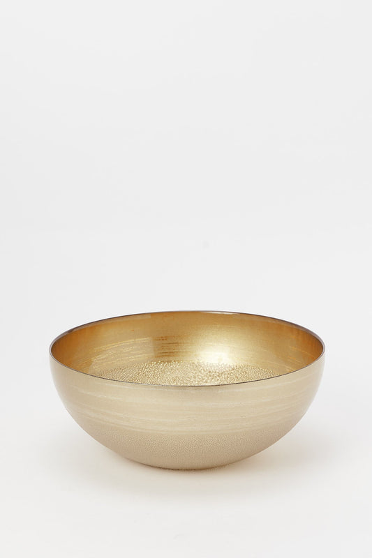 Redtag-Gold-Glass-Salad-Bowl-Category:Bowls,-Colour:Gold,-Deals:New-In,-Dept:Home,-Filter:Home-Dining,-H1:HMW,-H2:DIN,-H3:CRC,-H4:CSN,-HMW-DIN-Crockery,-New-In-HMW-DIN,-Non-Sale,-Promo:RIVA,-S23B,-Season:S23B,-Section:Homewares,-Style:GOLDBAND-Home-Dining-