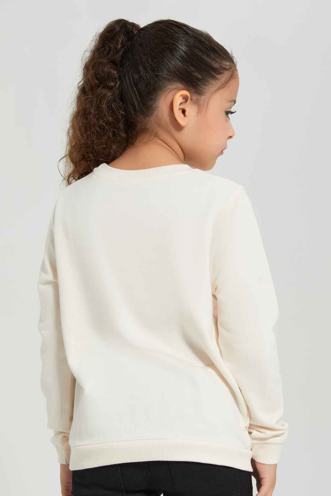 Redtag-Girls-Beige-Minnie-&-Friends-Sweatshirt-Category:Sweatshirts,-CHA,-Colour:Beige,-Deals:New-In,-Dept:Girls,-Filter:Girls-(2-to-8-Yrs),-GIR-Sweatshirts,-New-In-GIR-APL,-Non-Sale,-S23A,-Section:Girls-(0-to-14Yrs),-TBL-Girls-2 to 8 Years