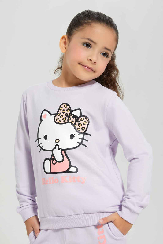 Redtag-Girls-Lilac-Hello-Kitty-Sweatshirt-Category:Sweatshirts,-Colour:Lilac,-Deals:New-In,-Dept:Girls,-Filter:Girls-(2-to-8-Yrs),-GIR-Sweatshirts,-New-In-GIR-APL,-Non-Sale,-S23A,-Section:Girls-(0-to-14Yrs),-TBL-Girls-2 to 8 Years