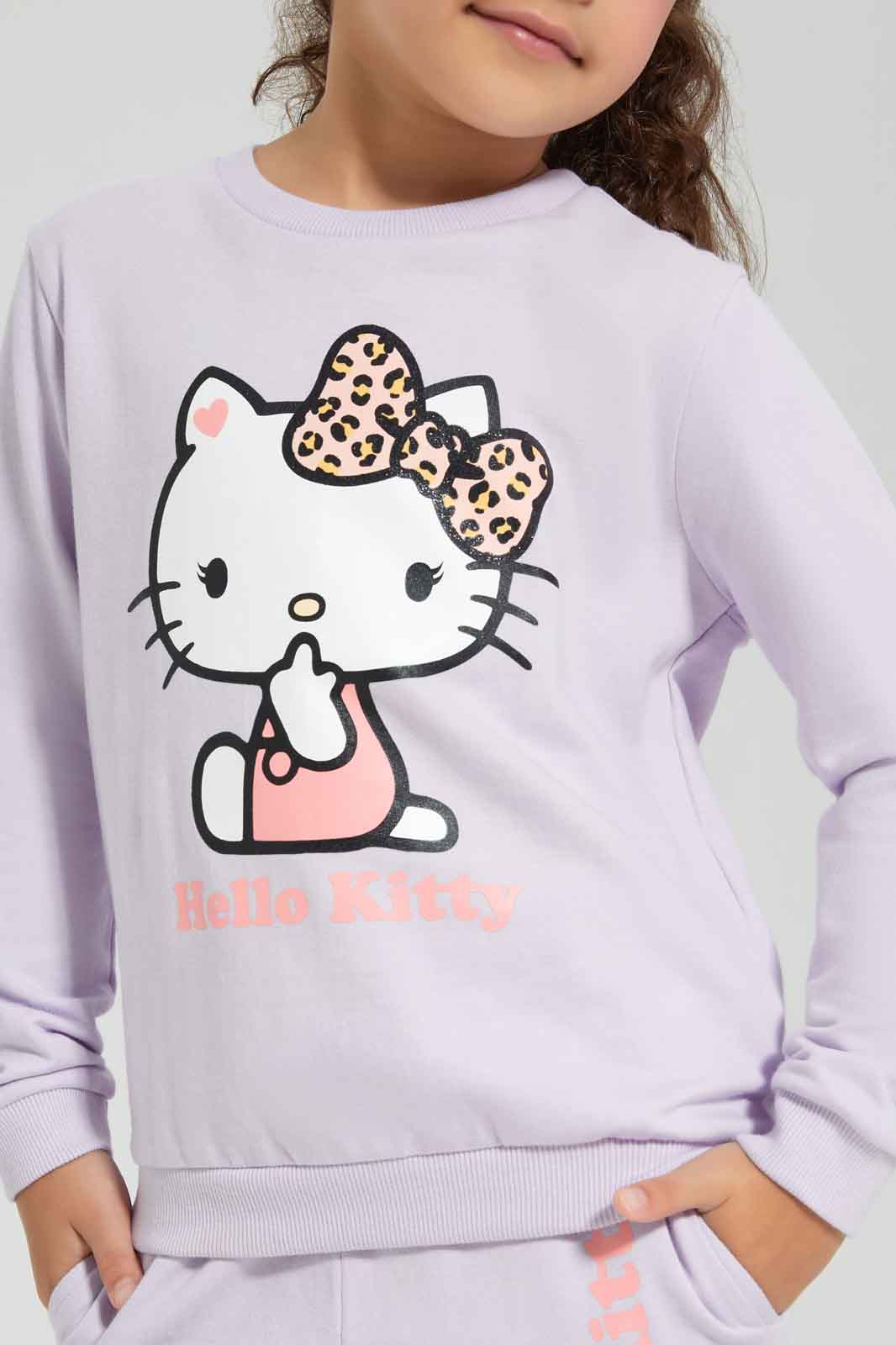 Redtag-Girls-Lilac-Hello-Kitty-Sweatshirt-Category:Sweatshirts,-Colour:Lilac,-Deals:New-In,-Dept:Girls,-Filter:Girls-(2-to-8-Yrs),-GIR-Sweatshirts,-New-In-GIR-APL,-Non-Sale,-S23A,-Section:Girls-(0-to-14Yrs),-TBL-Girls-2 to 8 Years