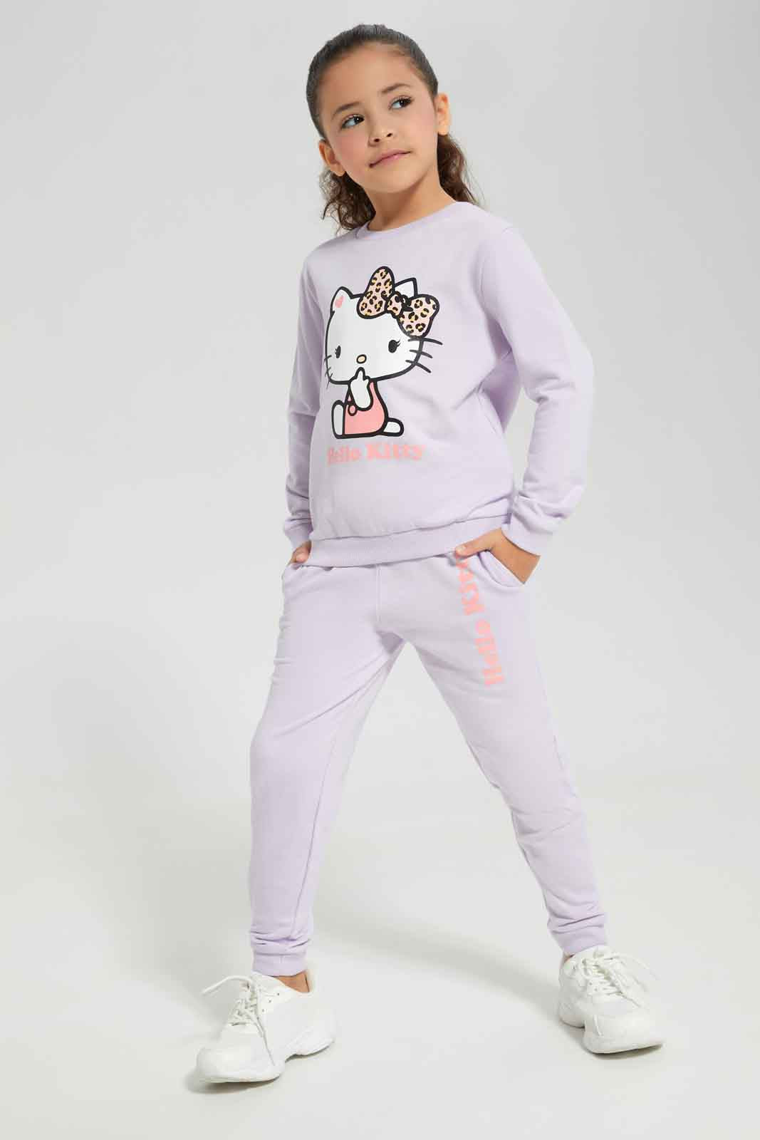 Redtag-Girls-Lilac-Hello-Kitty-Sweatshirt-Category:Sweatshirts,-Colour:Lilac,-Deals:New-In,-Dept:Girls,-Filter:Girls-(2-to-8-Yrs),-GIR-Sweatshirts,-New-In-GIR-APL,-Non-Sale,-S23A,-Section:Girls-(0-to-14Yrs),-TBL-Girls-2 to 8 Years