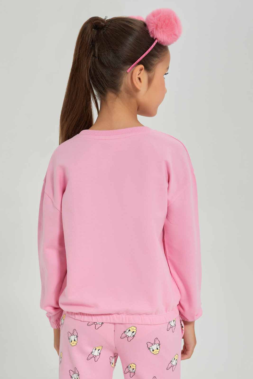 Redtag-Girls-Pink-Daisy-Sweatshirt-Category:Sweatshirts,-Colour:Apricot,-Deals:New-In,-Dept:Girls,-Filter:Girls-(2-to-8-Yrs),-GIR-Sweatshirts,-New-In-GIR-APL,-Non-Sale,-S23A,-Section:Girls-(0-to-14Yrs),-TBL-Girls-2 to 8 Years