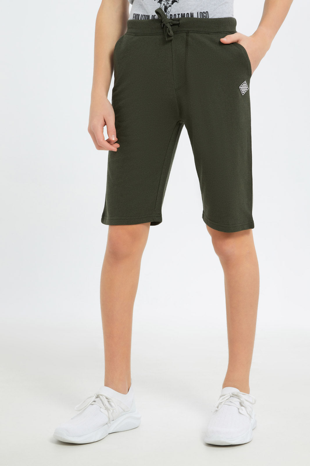 Redtag-Boys-Olive-Table-Active-Shorts-BSR-Shorts,-Category:Shorts,-Colour:Green,-Deals:New-In,-Dept:Boys,-Filter:Senior-Boys-(8-to-14-Yrs),-H1:KWR,-H2:BSR,-H3:SPW,-H4:AST,-New-In-BSR-APL,-Non-Sale,-S23C,-Season:S23C,-Section:Boys-(0-to-14Yrs),-TBL-Senior-Boys-9 to 14 Years