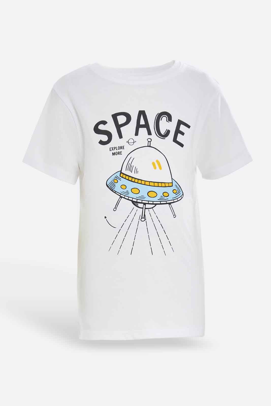 Redtag-Boys-White-Space-2-Piece-Pack-Short-Sleeve-T-Shirt-BOY-T-Shirts,-Category:T-Shirts,-Colour:White,-Deals:New-In,-Dept:Boys,-Filter:Boys-(2-to-8-Yrs),-New-In-BOY-APL,-Non-Sale,-S23A,-Section:Boys-(0-to-14Yrs),-VLM-Boys-2 to 8 Years