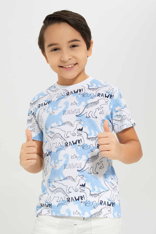 Redtag-Boys-Blue-Dino-3-Pc-Pack-Short-Sleeve-T-Shirt-BOY-T-Shirts,-Category:T-Shirts,-Colour:Blue,-Deals:New-In,-Dept:Boys,-Filter:Boys-(2-to-8-Yrs),-New-In-BOY-APL,-Non-Sale,-S23A,-Section:Boys-(0-to-14Yrs),-VLM-Boys-2 to 8 Years