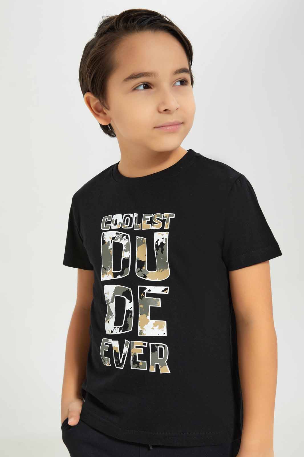 Redtag-Boys-Stone-Coolest-Dude-3-Pc-Pack-Short-Sleeve-T-Shirt-BOY-T-Shirts,-Category:T-Shirts,-Colour:Beige,-Deals:New-In,-Dept:Boys,-Filter:Boys-(2-to-8-Yrs),-New-In-BOY-APL,-Non-Sale,-S23A,-Section:Boys-(0-to-14Yrs),-VLM-Boys-2 to 8 Years