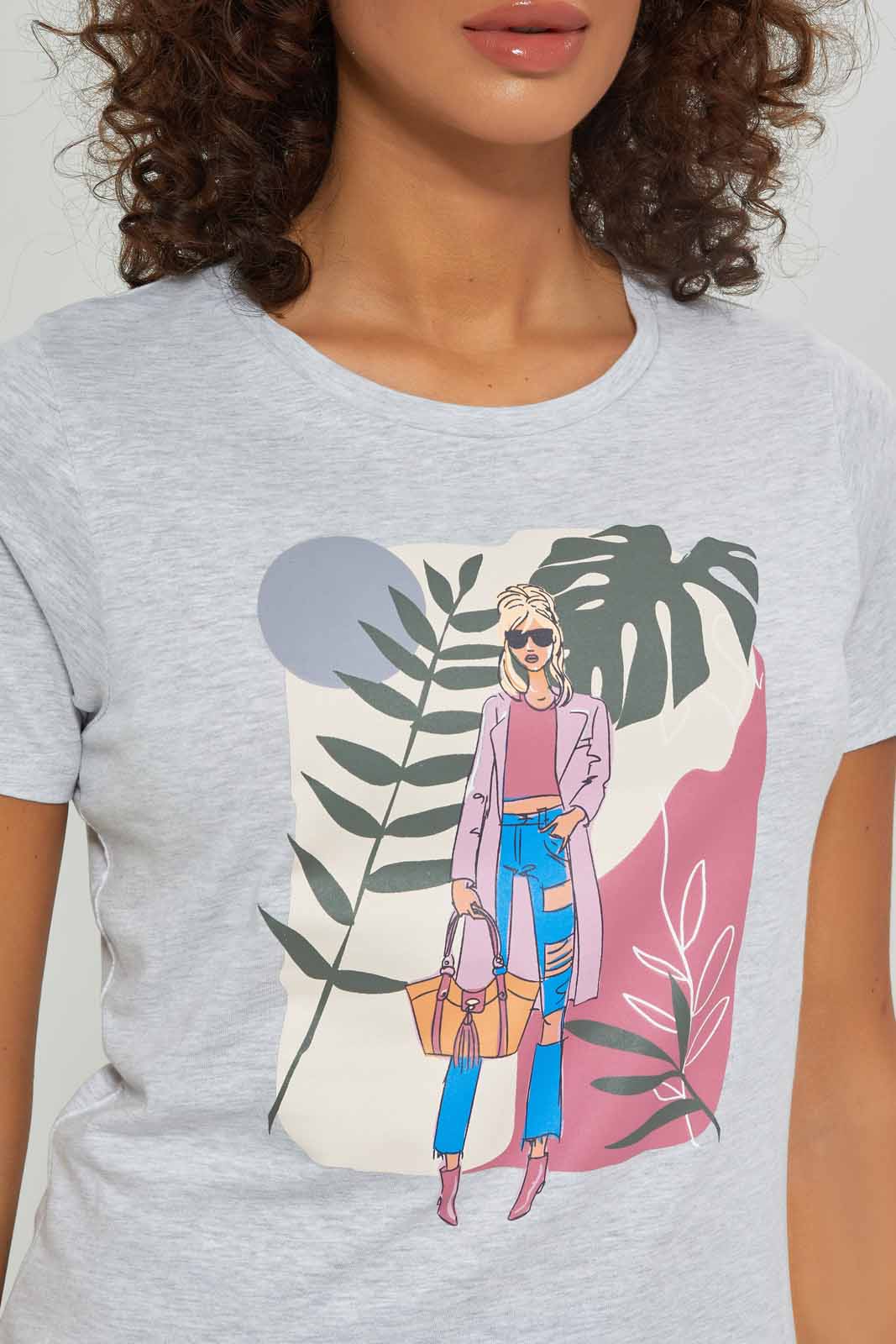 Redtag-Women-Black-Line-Art-Printed-T-Shirt-Category:T-Shirts,-Colour:Black,-Deals:New-In,-Dept:Ladieswear,-Filter:Women's-Clothing,-New-In-Women-APL,-Non-Sale,-S23A,-Section:Women,-TBL,-Women-T-Shirts-Women's-