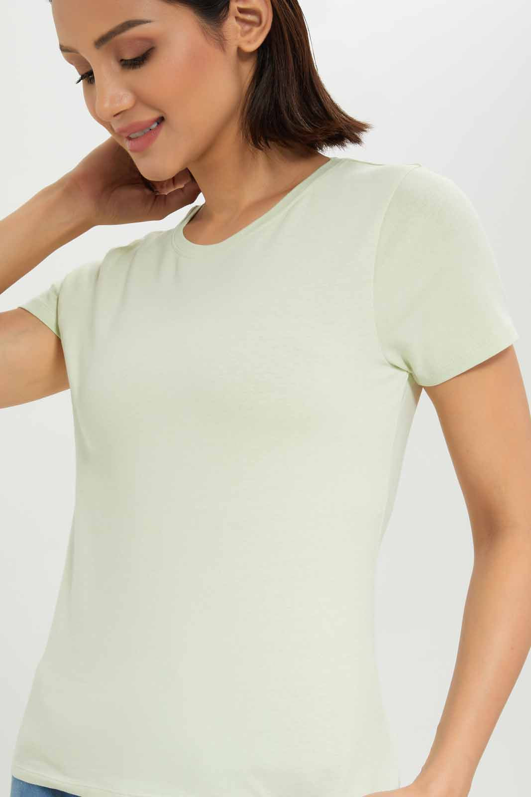 Redtag-Women-Sage-Short-Sleeve-Crew-Neck-T-Shirt-Category:T-Shirts,-Colour:Green,-Deals:New-In,-Dept:Ladieswear,-Filter:Women's-Clothing,-New-In-Women-APL,-Non-Sale,-S23A,-Section:Women,-TBL,-Women-T-Shirts-Women's-