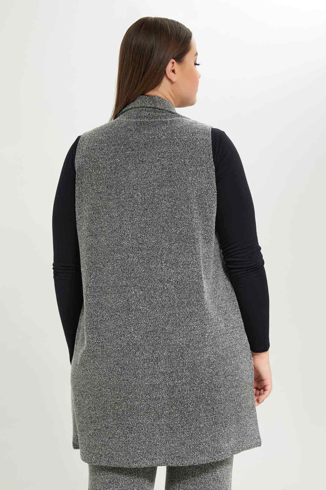 Redtag-Women-Grey-Jacquard-Collar-Long-Jacket-Category:Jackets,-Colour:Assorted,-Deals:New-In,-Dept:Ladieswear,-Filter:Plus-Size,-LDP-Jackets,-New-In-LDP-APL,-Non-Sale,-S23A,-Section:Women-Women's-