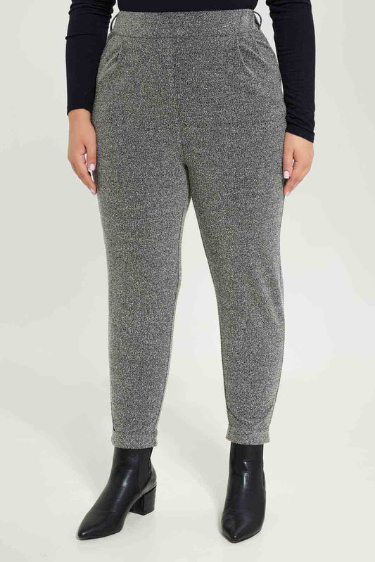Redtag-Women-Grey-Jacquard-Slim-Fit-Trousers-Category:Trousers,-Colour:Assorted,-Deals:New-In,-Dept:Ladieswear,-Filter:Plus-Size,-LDP-Trousers,-New-In-LDP-APL,-Non-Sale,-S23A,-Section:Women-Women's-