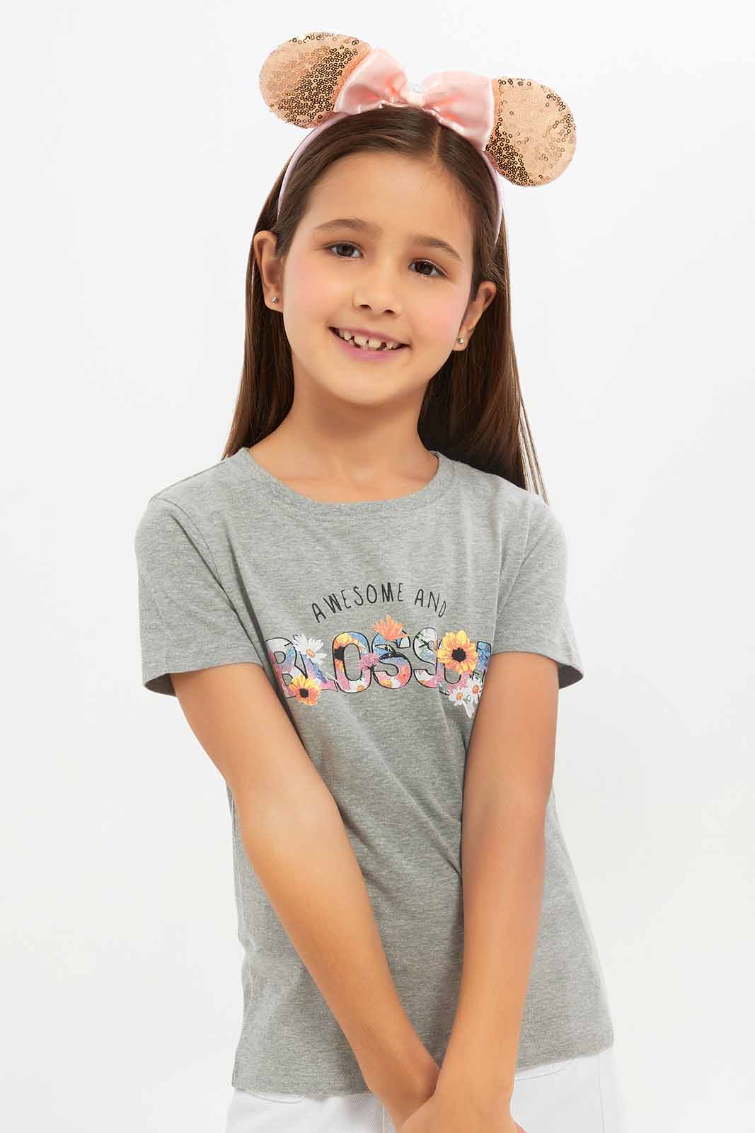Redtag-Girls-Grey-Graphic-Tee-Category:T-Shirts,-Colour:Grey,-Deals:New-In,-Dept:Girls,-Filter:Girls-(2-to-8-Yrs),-GIR-T-Shirts,-New-In-GIR-APL,-Non-Sale,-S23A,-Section:Girls-(0-to-14Yrs),-TBL-Girls-2 to 8 Years