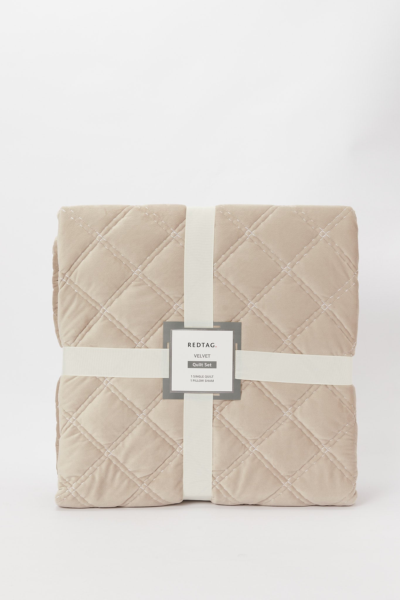 Redtag-Beige-Diamond-Quilted-Velvet-Bedspead-(Single-Size)-Category:Quilts,-Colour:Beige,-Deals:New-In,-Dept:Home,-Filter:Home-Bedroom,-H1:HMW,-H2:BED,-H3:BEC,-H4:QUI,-HMW-BED-Quilts,-New-In-HMW-BED,-Non-Sale,-Promo:STELLA,-S23B,-Season:S23B,-Section:Homewares,-Style:VELVET-Home-Bedroom-