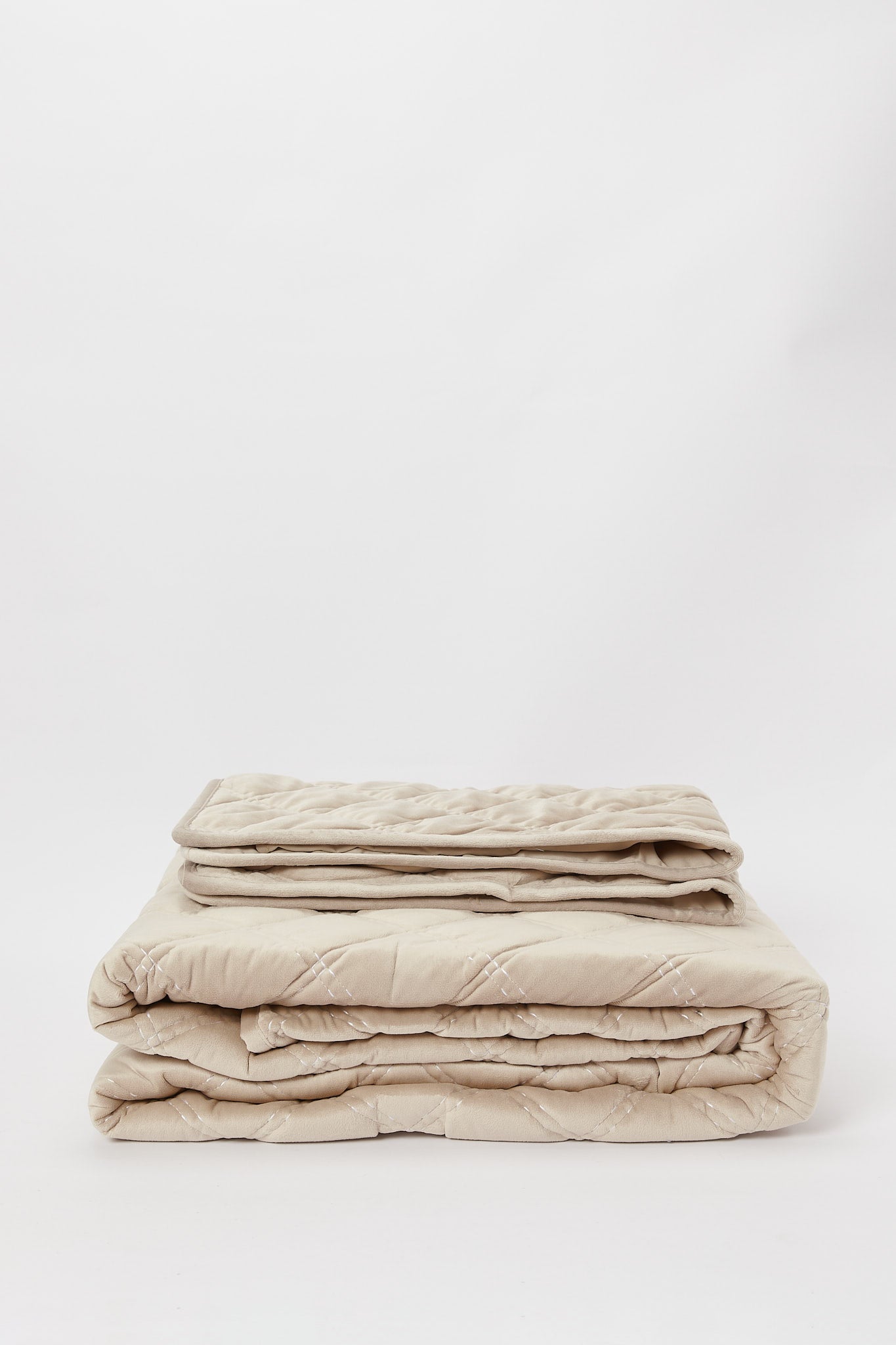 Redtag-Beige-Diamond-Quilted-Velvet-Bedspead-(Single-Size)-Category:Quilts,-Colour:Beige,-Deals:New-In,-Dept:Home,-Filter:Home-Bedroom,-H1:HMW,-H2:BED,-H3:BEC,-H4:QUI,-HMW-BED-Quilts,-New-In-HMW-BED,-Non-Sale,-Promo:STELLA,-S23B,-Season:S23B,-Section:Homewares,-Style:VELVET-Home-Bedroom-