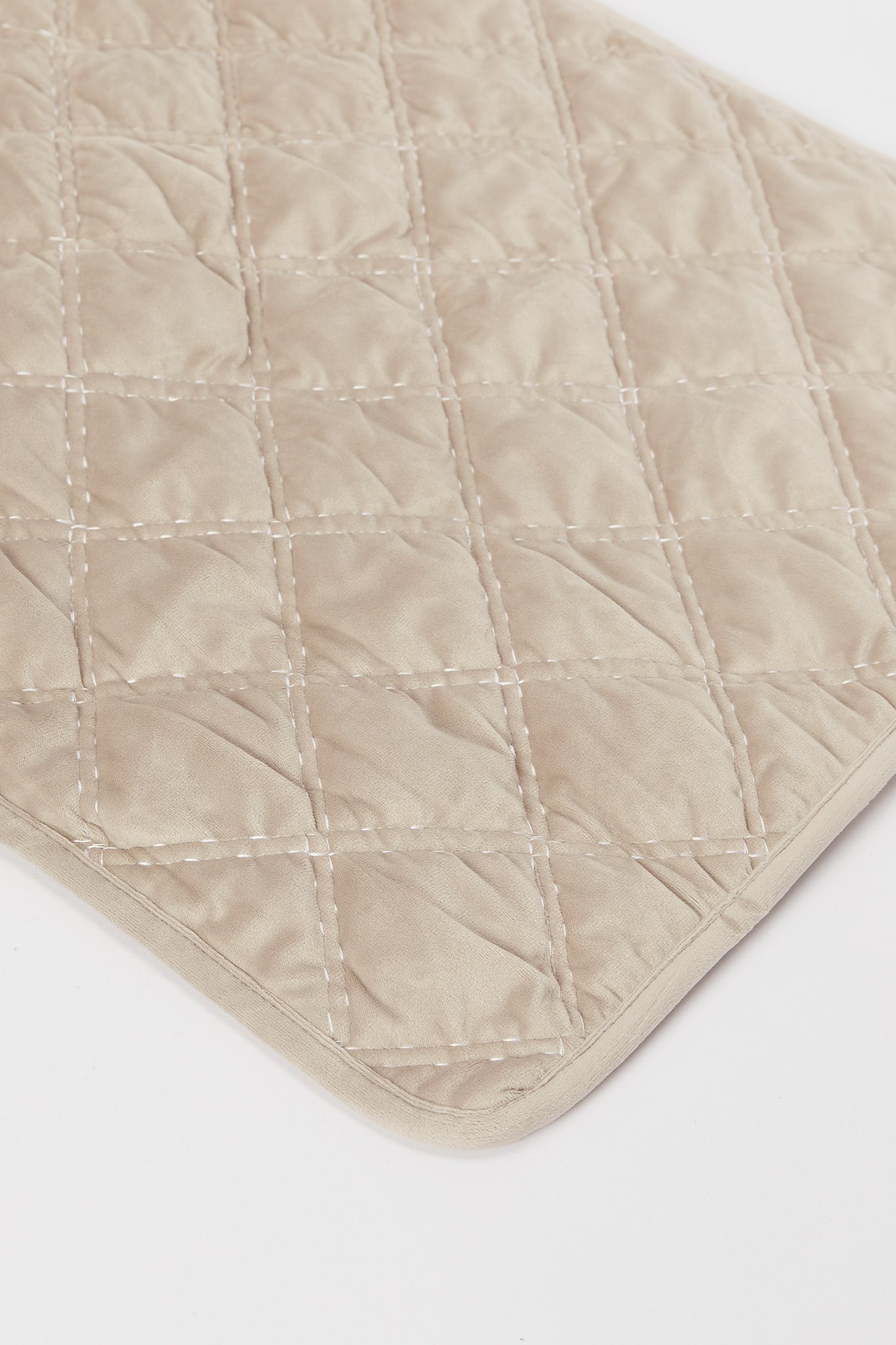 Redtag-Beige-Diamond-Quilted-Velvet-Bedspead-(Single-Size)-Category:Quilts,-Colour:Beige,-Deals:New-In,-Dept:Home,-Filter:Home-Bedroom,-H1:HMW,-H2:BED,-H3:BEC,-H4:QUI,-HMW-BED-Quilts,-New-In-HMW-BED,-Non-Sale,-Promo:STELLA,-S23B,-Season:S23B,-Section:Homewares,-Style:VELVET-Home-Bedroom-