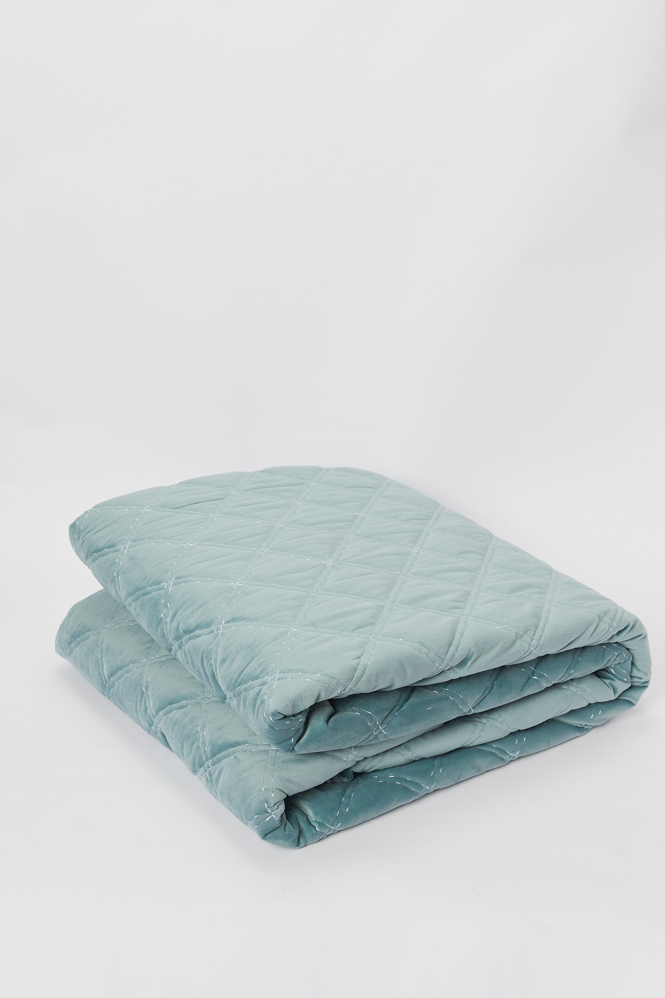 Redtag-Teal-Diamond-Quilted-Velvet-Bedspread-(Double-Size)-Category:Quilts,-Colour:Purple,-Deals:New-In,-Dept:Home,-Filter:Home-Bedroom,-H1:HMW,-H2:BED,-H3:BEC,-H4:QUI,-HMW-BED-Quilts,-New-In-HMW-BED,-Non-Sale,-Promo:RIVA,-S23B,-Season:S23B,-Section:Homewares,-Style:VELVET-Home-Bedroom-