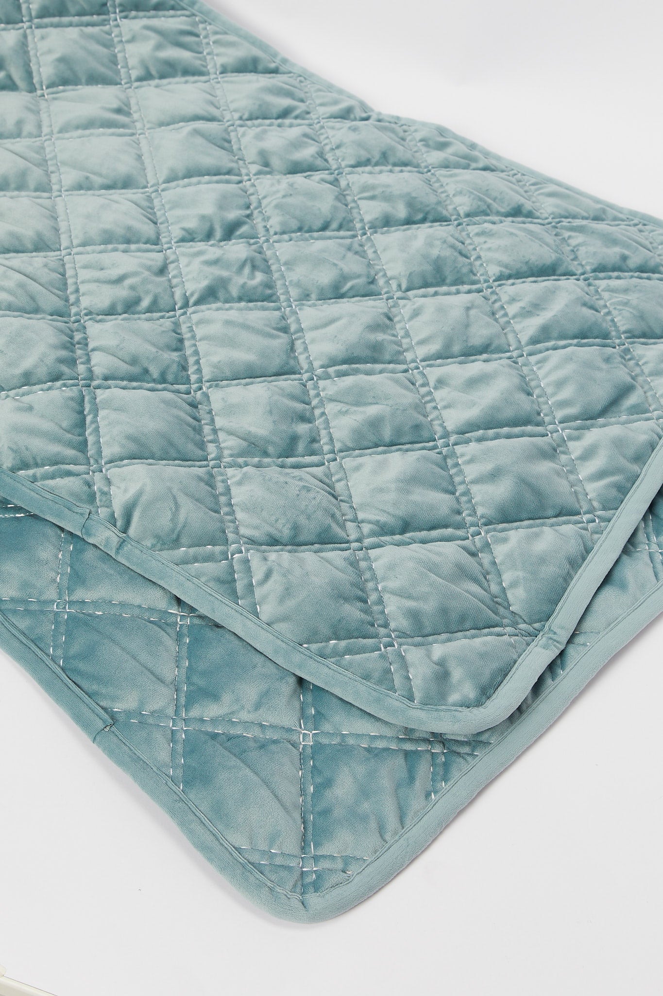 Redtag-Teal-Diamond-Quilted-Velvet-Bedspread-(Double-Size)-Category:Quilts,-Colour:Purple,-Deals:New-In,-Dept:Home,-Filter:Home-Bedroom,-H1:HMW,-H2:BED,-H3:BEC,-H4:QUI,-HMW-BED-Quilts,-New-In-HMW-BED,-Non-Sale,-Promo:RIVA,-S23B,-Season:S23B,-Section:Homewares,-Style:VELVET-Home-Bedroom-