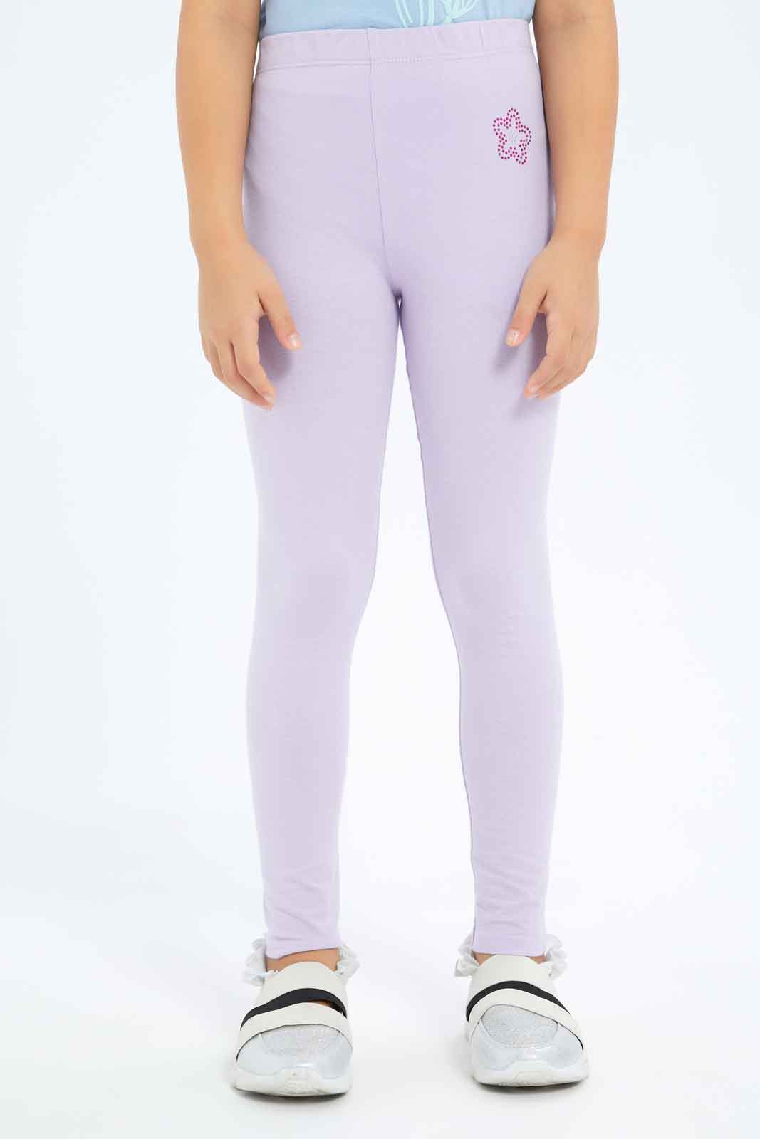 Redtag-Girls-Lilac-Legging-With-Rhine-Stone-Category:Leggings,-Colour:Lilac,-Deals:New-In,-Dept:Girls,-Filter:Girls-(2-to-8-Yrs),-GIR-Leggings,-New-In-GIR-APL,-Non-Sale,-S23A,-Section:Girls-(0-to-14Yrs),-TBL-Girls-2 to 8 Years
