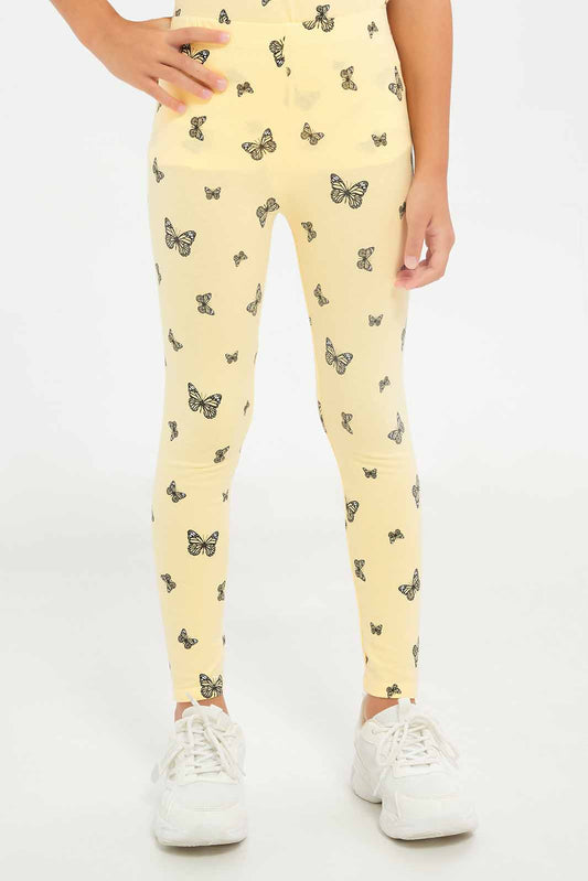 Redtag-Girls-Yellow-Printed-Legging-Category:Leggings,-Colour:Yellow,-Deals:New-In,-Dept:Girls,-Filter:Girls-(2-to-8-Yrs),-GIR-Leggings,-New-In-GIR-APL,-Non-Sale,-S23A,-Section:Girls-(0-to-14Yrs),-TBL-Girls-2 to 8 Years