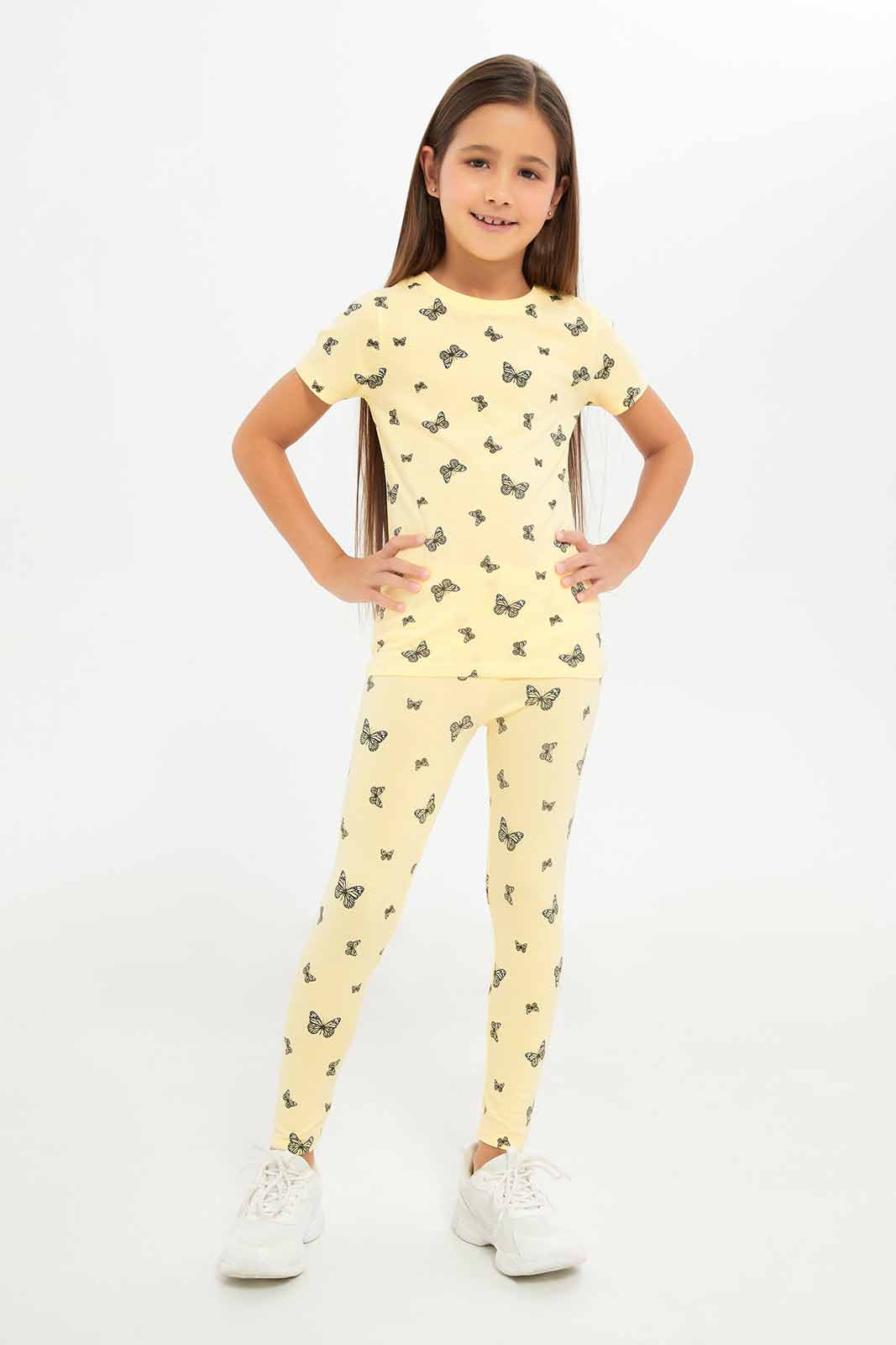 Redtag-Girls-Yellow-Printed-Legging-Category:Leggings,-Colour:Yellow,-Deals:New-In,-Dept:Girls,-Filter:Girls-(2-to-8-Yrs),-GIR-Leggings,-New-In-GIR-APL,-Non-Sale,-S23A,-Section:Girls-(0-to-14Yrs),-TBL-Girls-2 to 8 Years