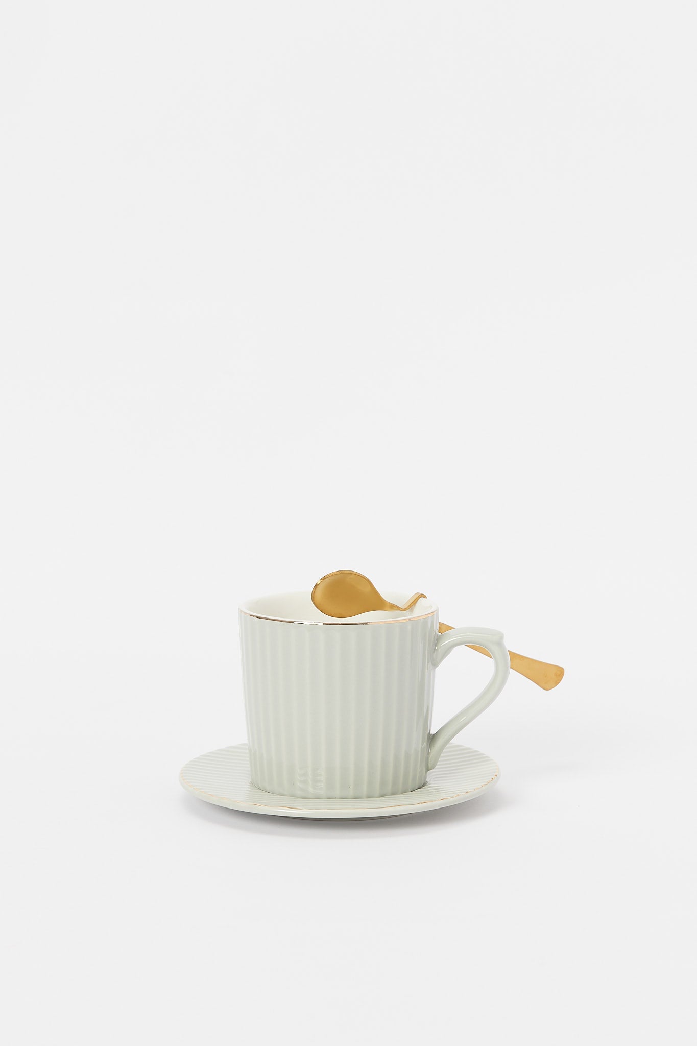 Redtag-Grey-Cup-And-Saucer-(3-Piece)-Category:Cups-&-Mugs,-Colour:Grey,-Deals:New-In,-Dept:Home,-Filter:Home-Dining,-H1:HMW,-H2:DIN,-H3:CRC,-H4:CCS,-HMW-DIN-Crockery,-New-In-HMW-DIN,-Non-Sale,-S23B,-Season:S23B,-Section:Homewares-Home-Dining-