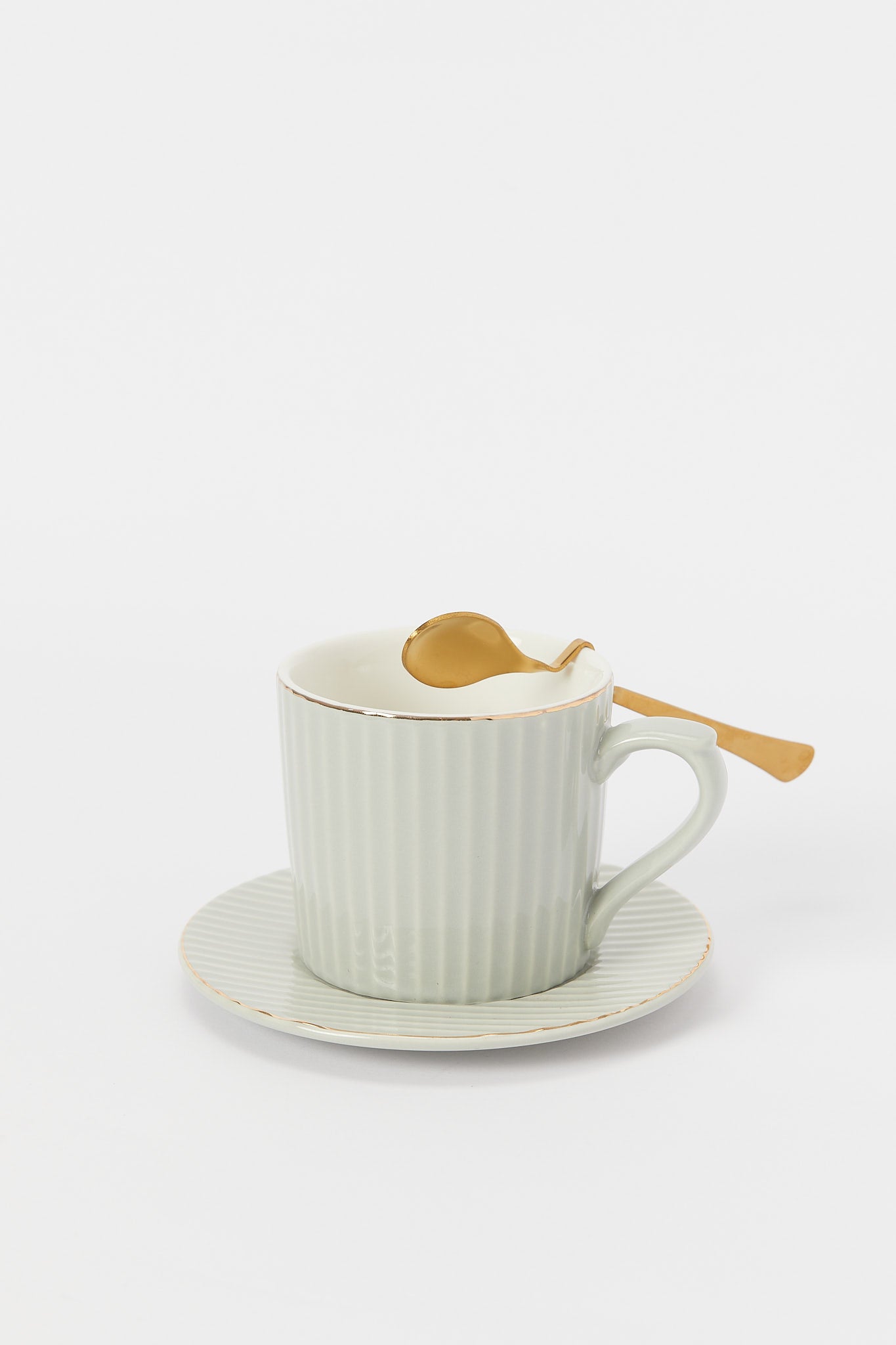 Redtag-Grey-Cup-And-Saucer-(3-Piece)-Category:Cups-&-Mugs,-Colour:Grey,-Deals:New-In,-Dept:Home,-Filter:Home-Dining,-H1:HMW,-H2:DIN,-H3:CRC,-H4:CCS,-HMW-DIN-Crockery,-New-In-HMW-DIN,-Non-Sale,-S23B,-Season:S23B,-Section:Homewares-Home-Dining-