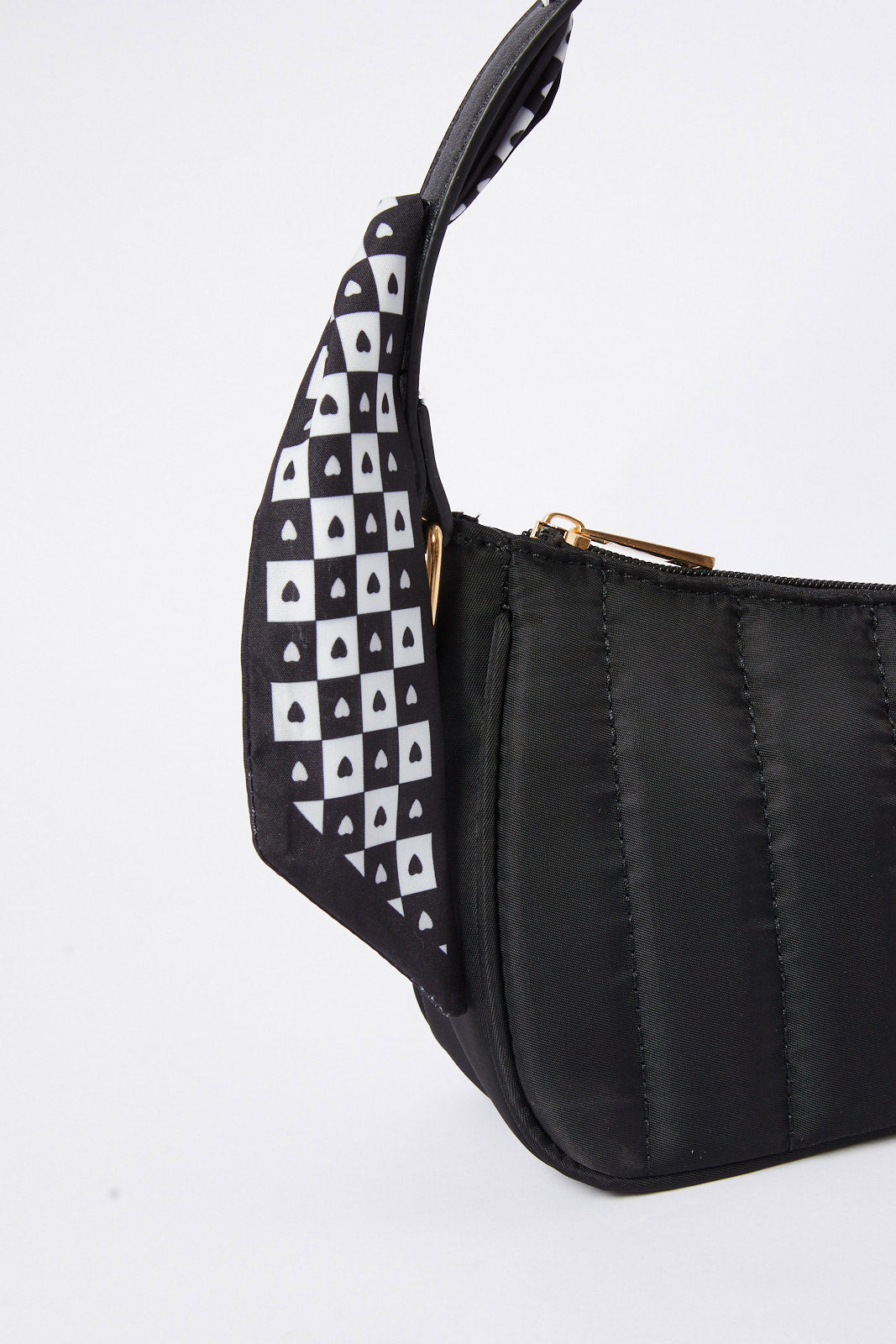 Redtag-Black-Embellished-Baguette-Bag-With-Scarf-Category:Bags,-Colour:Black,-Deals:New-In,-Dept:Ladieswear,-Filter:Women's-Accessories,-New-In,-New-In-Women-ACC,-Non-Sale,-S23A,-Section:Women,-Women-Bags-Women-