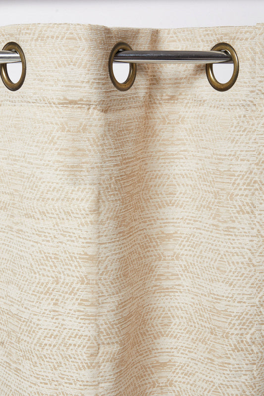 Redtag-Beige-Geometric-Jacquard-Curtain-Pair-(Without-Lining)-Category:Curtains,-Colour:Beige,-Deals:New-In,-Dept:Home,-Filter:Home-Bedroom,-HMW-BED-Curtains,-New-In-HMW-BED,-Non-Sale,-S23B,-Section:Homewares-Home-Bedroom-