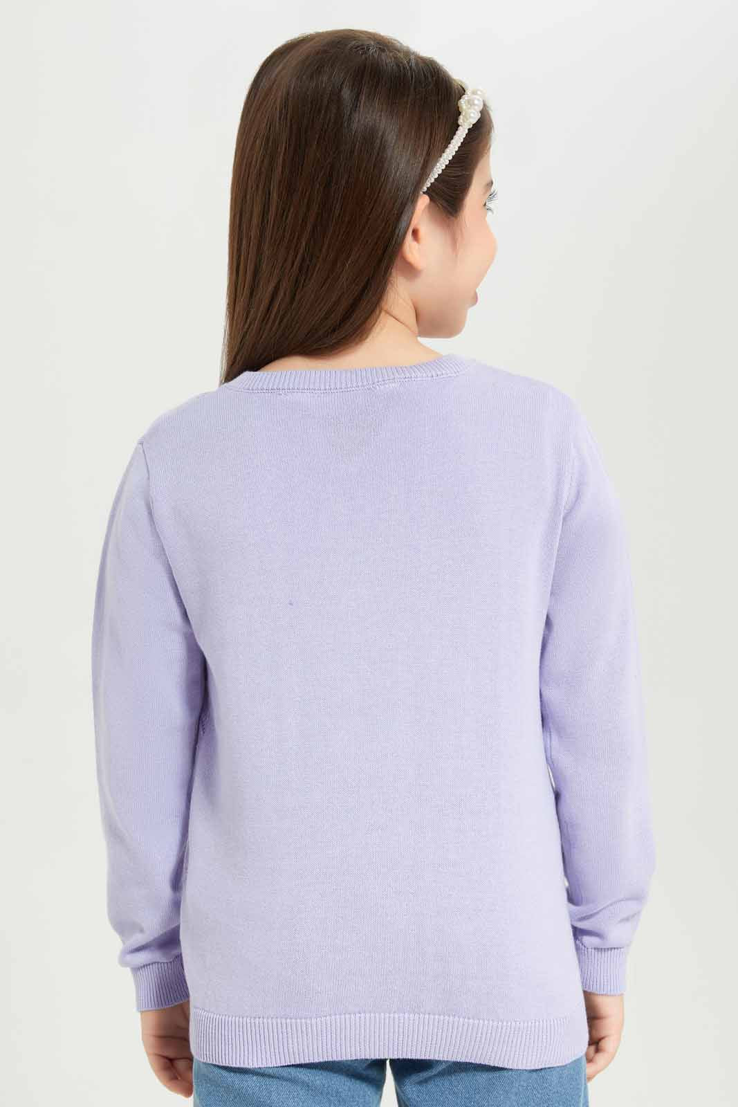 Redtag-Girls-Lilac-Jacquard-Cardigan-Category:Cardigans,-Colour:Lilac,-Deals:New-In,-Dept:Girls,-Filter:Girls-(2-to-8-Yrs),-GIR-Cardigans,-New-In-GIR-APL,-Non-Sale,-S23A,-Section:Girls-(0-to-14Yrs)-Girls-