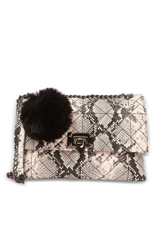 Redtag-Black-Croc-Textured-Cross-Body-Bag-Category:Bags,-Colour:Black,-Dept:Ladieswear,-Filter:Women's-Accessories,-New-In,-New-In-Women-ACC,-Non-Sale,-S23A,-Section:Women,-Women-Bags-Women-