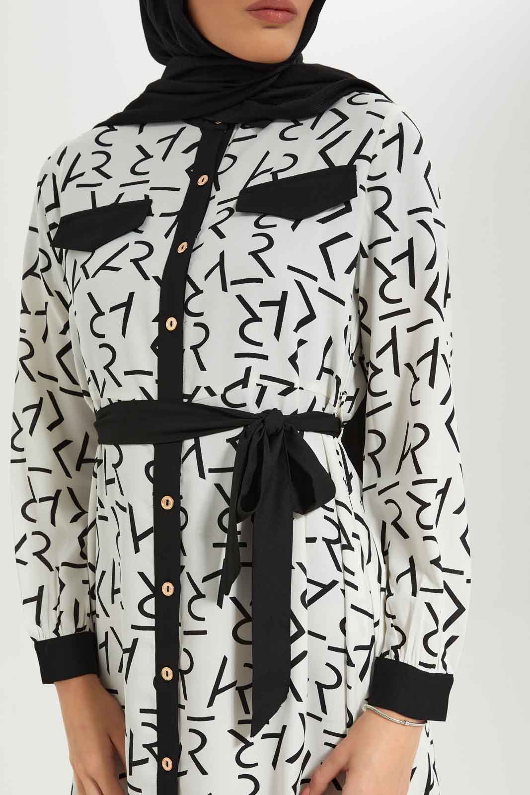 Redtag-Women-Printed-Contrast-Collar-Belted-Dress-Category:Dresses,-Colour:Assorted,-Deals:New-In,-Dept:Ladieswear,-Filter:Women's-Clothing,-LMC,-New-In-Women-APL,-Non-Sale,-S23A,-Section:Women,-Women-Dresses--