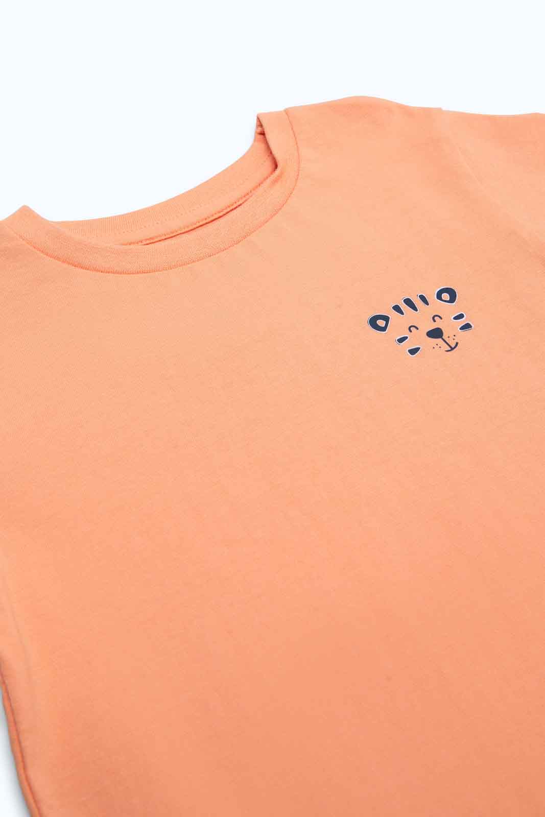 Redtag-Boys-Orange-Tiger-Ss-Sleeve-Hanging-Tshirt-Category:T-Shirts,-Colour:Orange,-Deals:New-In,-Dept:Boys,-Filter:Infant-Boys-(3-to-24-Mths),-INB-T-Shirts,-New-In-INB-APL,-Non-Sale,-S23B,-Section:Boys-(0-to-14Yrs)-Infant-Boys-3 to 24 Months