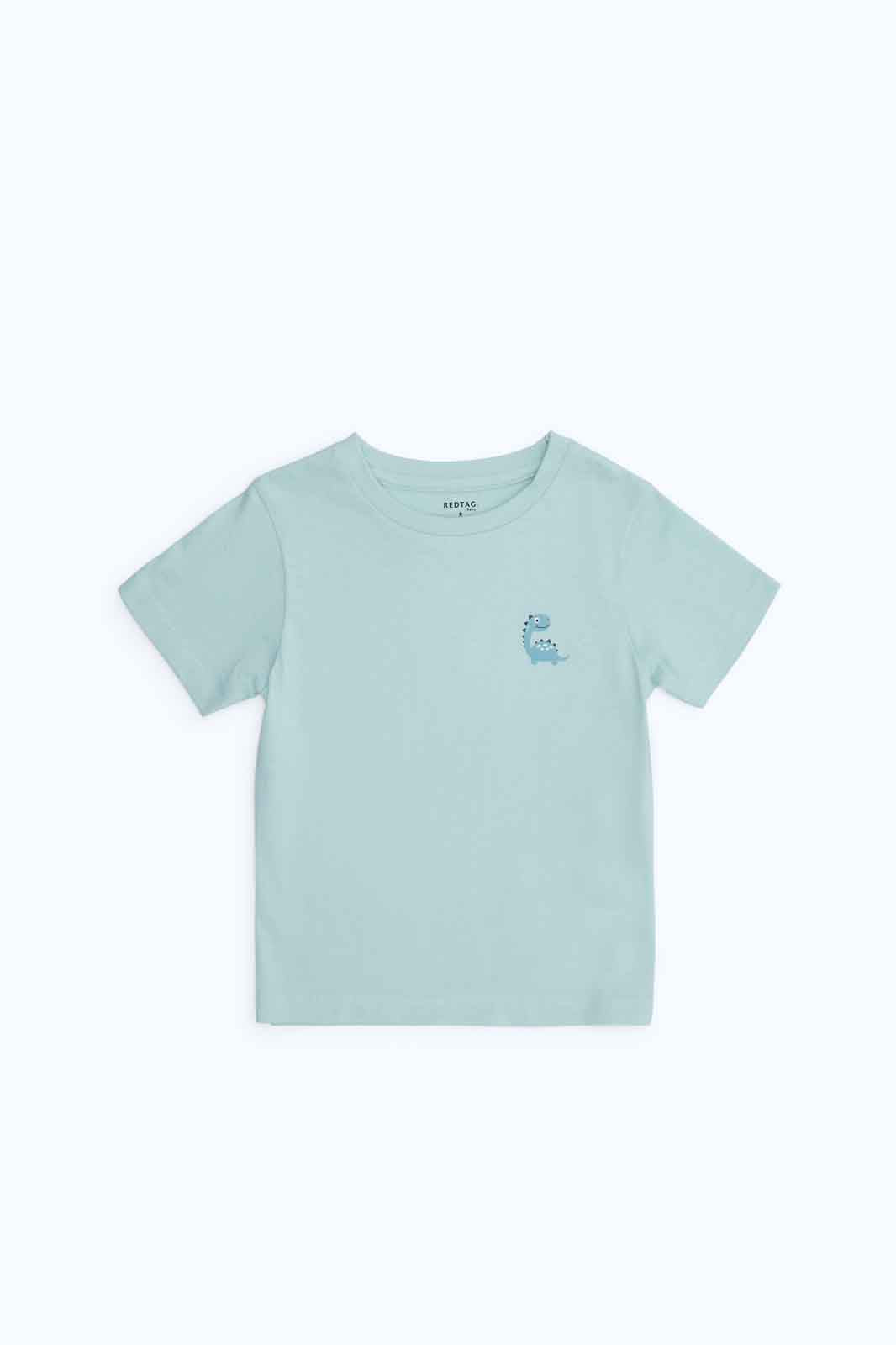 Redtag-Boys-Sky-Blue-Dino-Ss-Sleeve-Hanging-Tshirt-Category:T-Shirts,-Colour:Sky-Blue,-Deals:New-In,-Dept:Boys,-Filter:Infant-Boys-(3-to-24-Mths),-INB-T-Shirts,-New-In-INB-APL,-Non-Sale,-S23B,-Section:Boys-(0-to-14Yrs)-Infant-Boys-3 to 24 Months